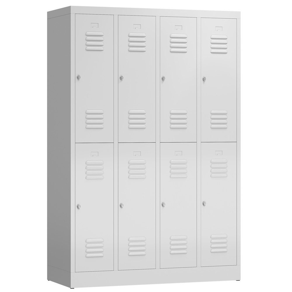 Steelboxx Spind Spindschrank für 8 Personen abschließbar Spind Fächerschrank (1-St) Komplett verschweißt und montiert - keine Montage erforderlich