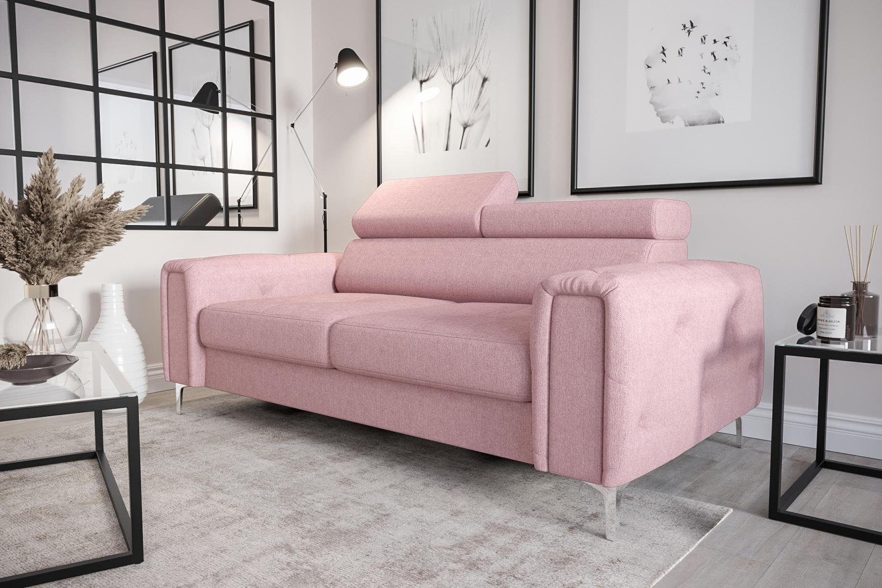 JVmoebel Sofa Designer 2-Sitzer Sofa Couchen Luxus Polster Möbel Sofa Couch Sitz, Made in Europe Rosa | Rosa | Rosa