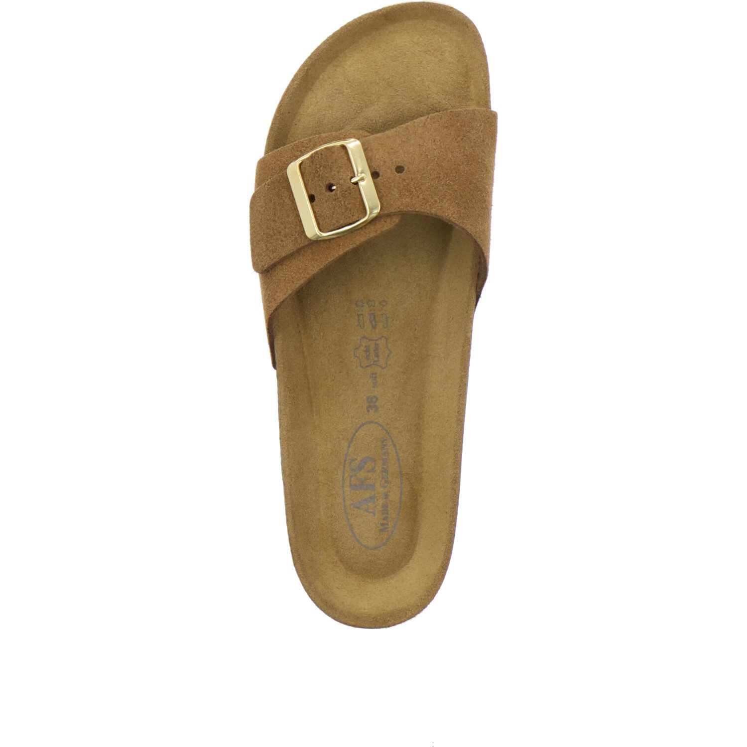 AFS-Schuhe 211284 Sommer Pantolette für Damen mit Fußbett, bequeme Sandalen aus Leder