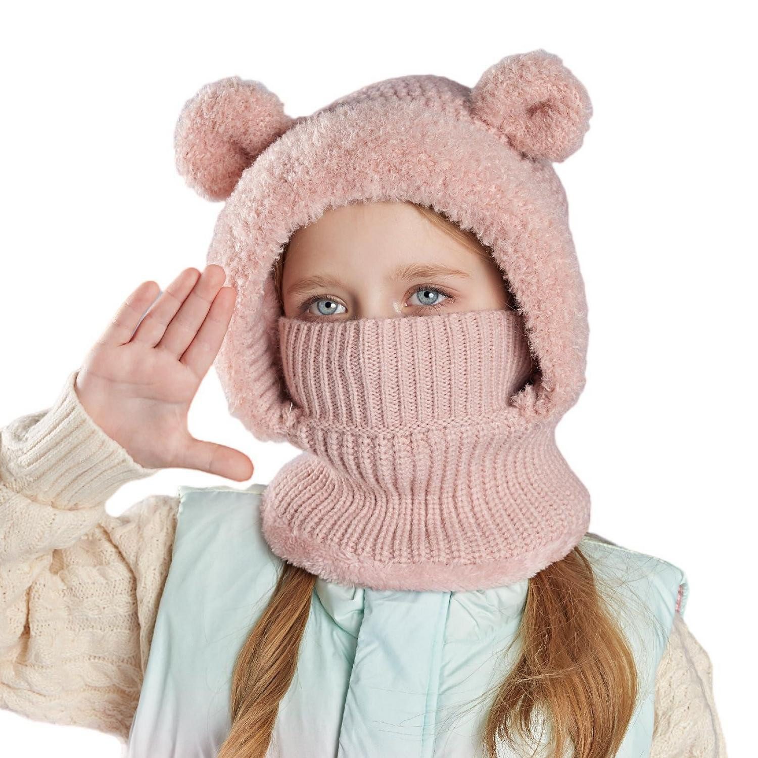 LuxusKollektion Sturmhaube Sturmhaube Kinder Skimaske Sturmmaske Fleece Rosa Einheitsgröße