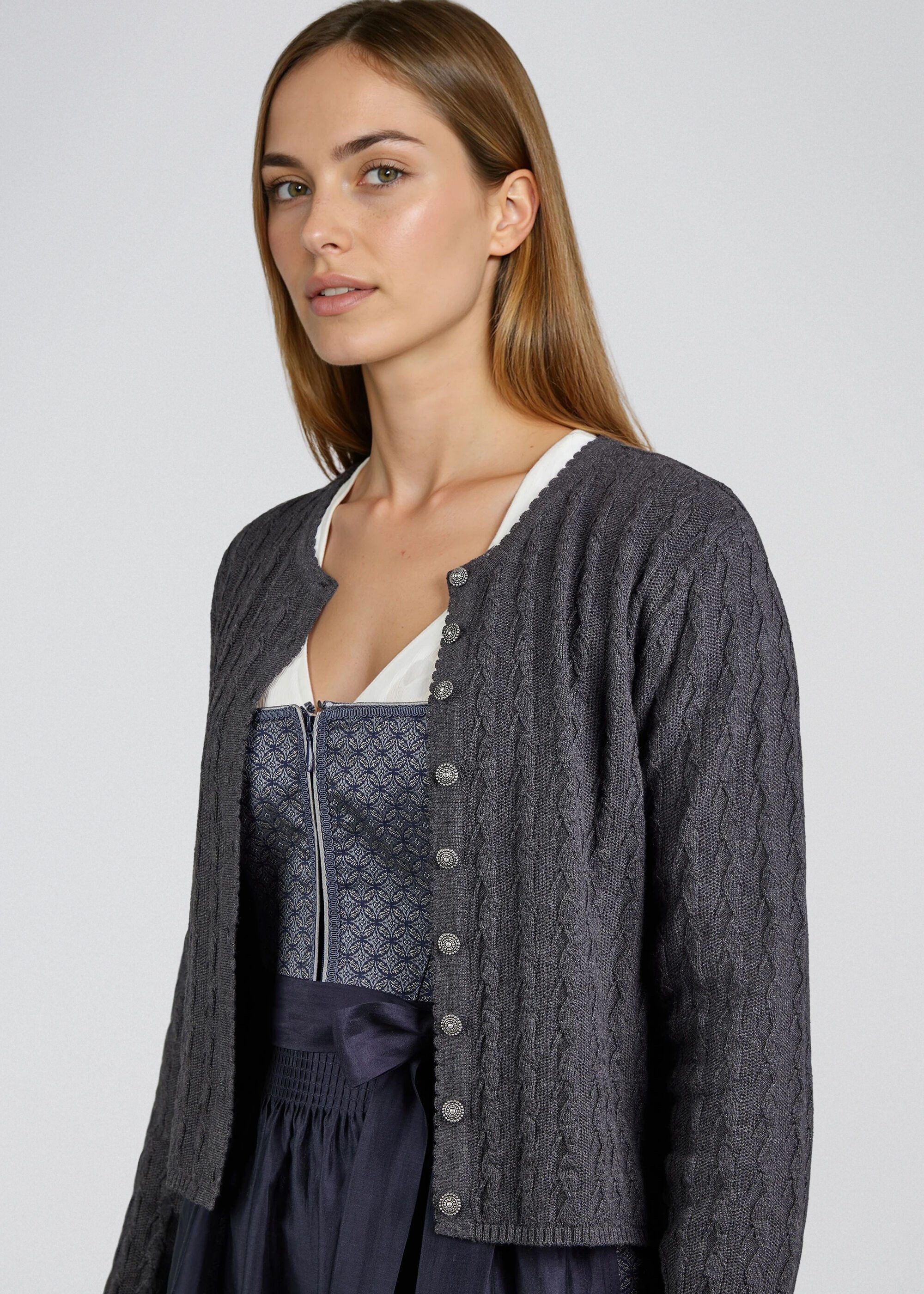 Spieth & Wensky Trachtenstrickjacke Hummeltal (1-tlg) Trachtenjacke mit klassischem Zopfmuster – Bild 5 von 5