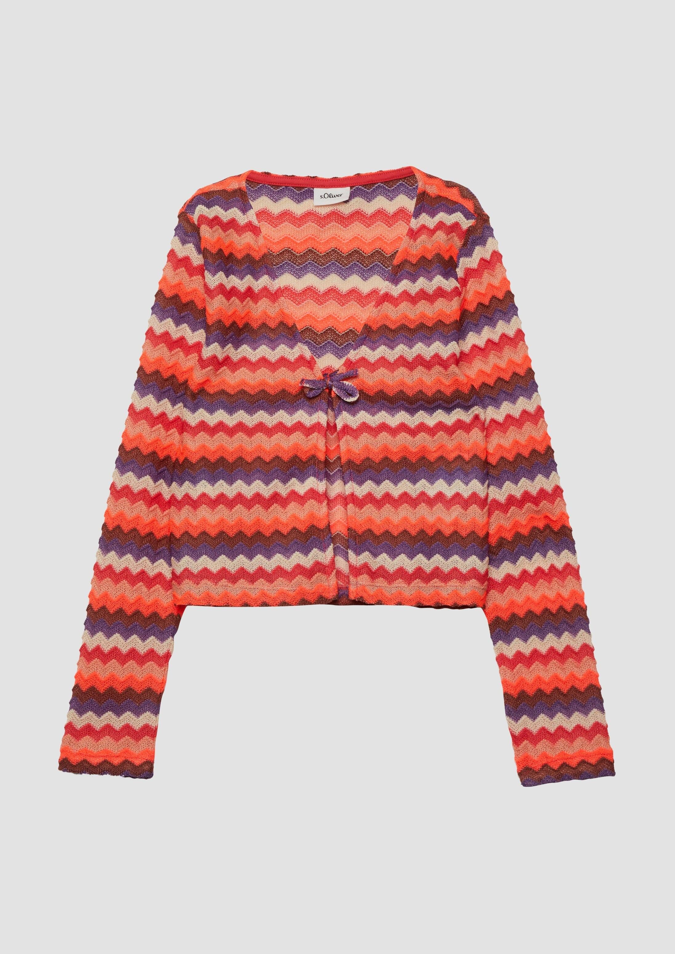 s.Oliver Cardigan Indoor-Jacke Strukturierte Jacke mit Bindeband im Loose Fit