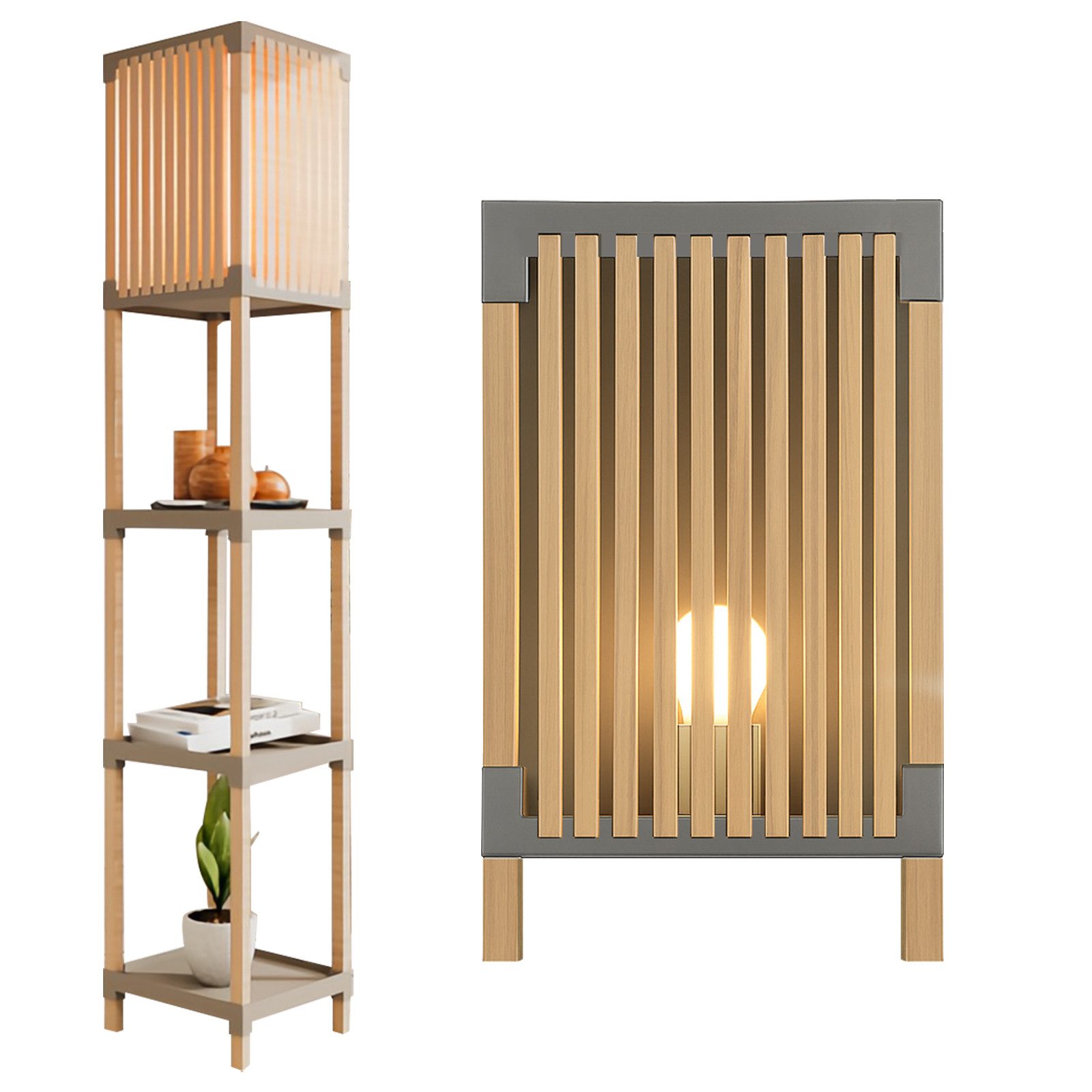 Allyson Stehlampe Stehlampe Wohnzimmer mit Ablage, günstig online kaufen