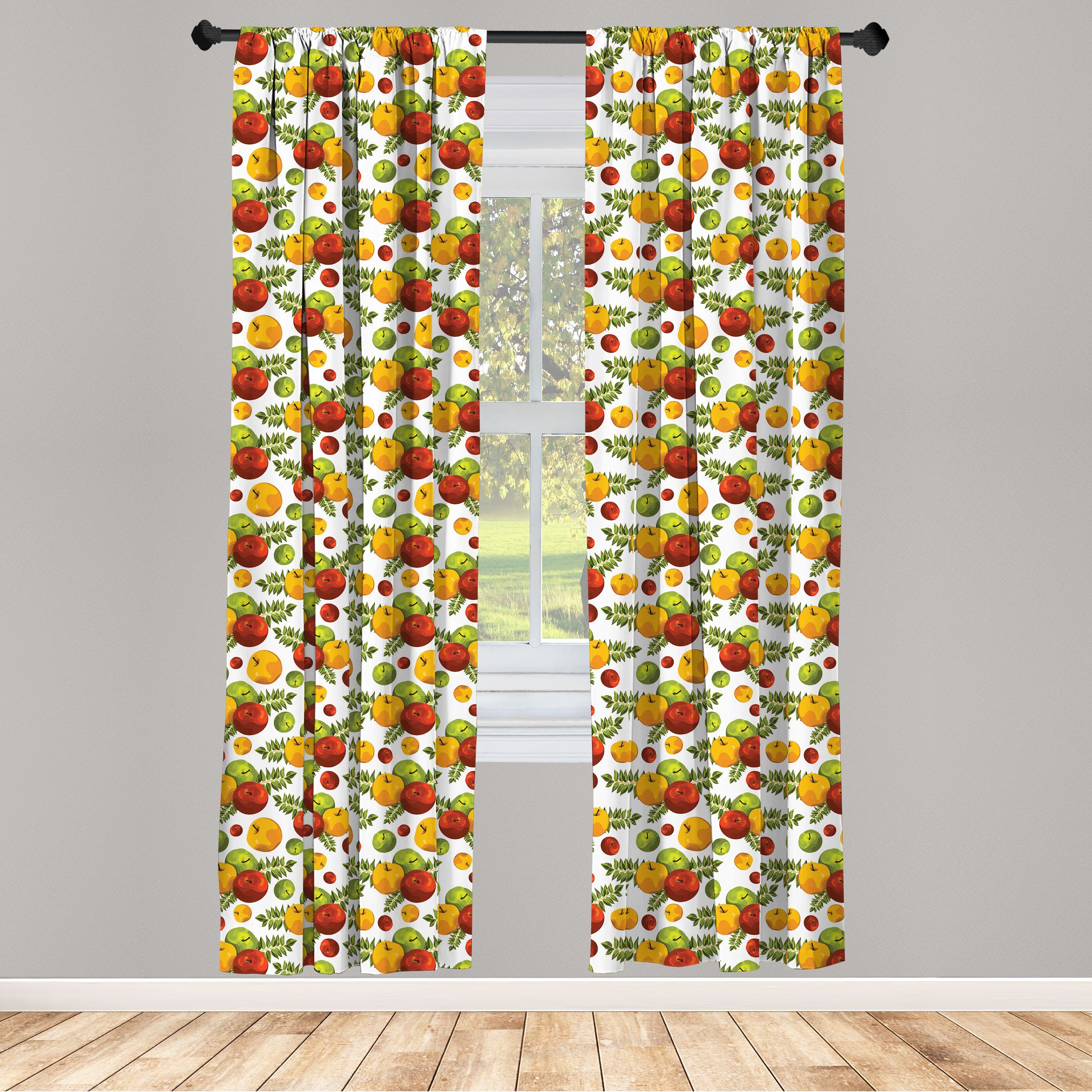 Wohnzimmer Gardine Vorhang Apfel Abakuhaus, für Schlafzimmer Dekor, Microfaser, Herbst-Ernte-Saison