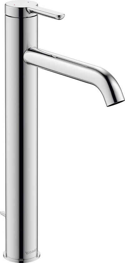 Duravit Waschtischarmatur C.1 Waschtischmischer, Größe XL, mit Zugstangen-Ablaufgarnitur mit AquaControl und AirPlus, Ausladung 16,6 cm, Chrom