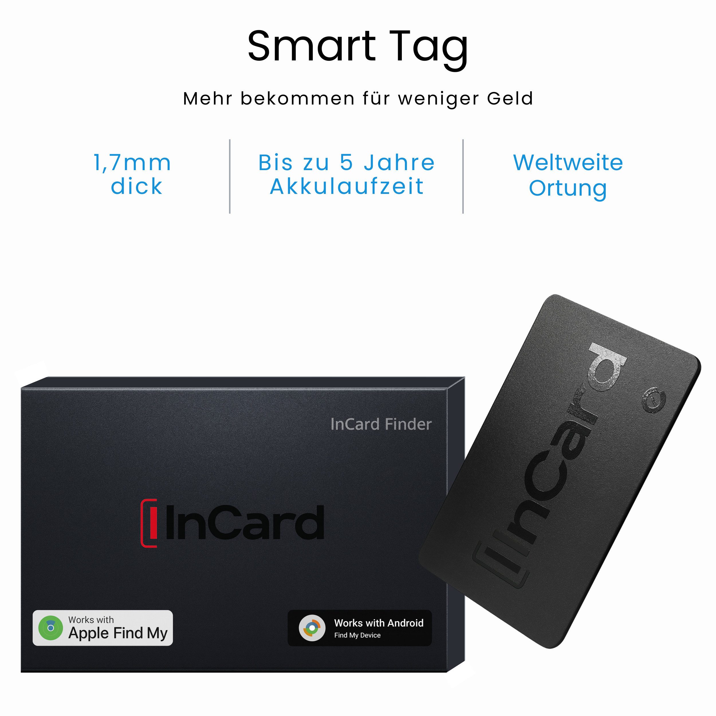S&T Design GPS Tracker Smart Tag Android im Kartenformat [Android & iOS] GPS-Tracker (GPS Karte für die Brieftasche Ultradünn 1,7 mm IP68 Akku bis 5 Jahre)
