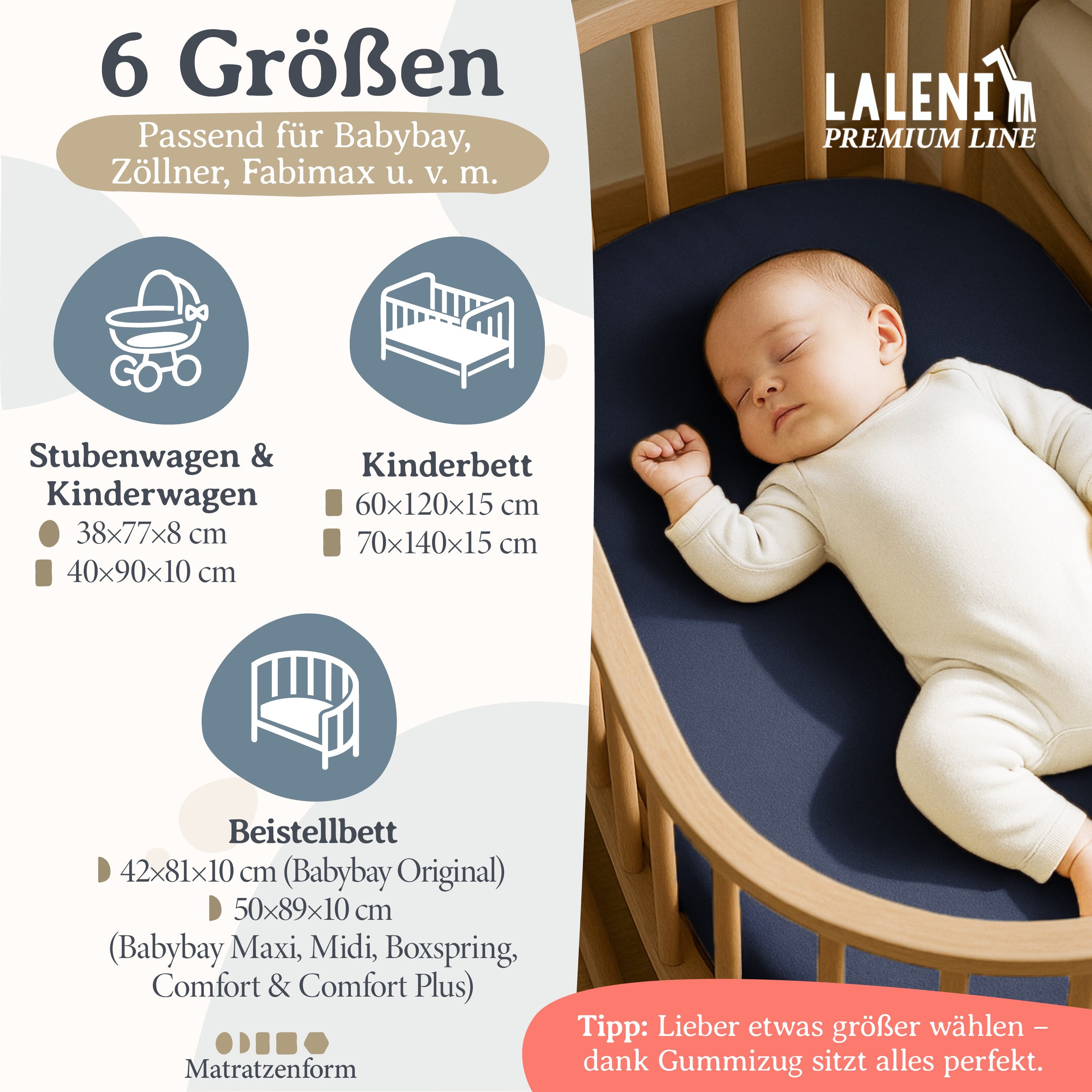 Laleni Spannbettlaken Premium für Beistellbett - günstig online kaufen