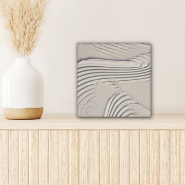 OneMillionCanvasses® Leinwandbild Abstrakt - Kunst - Linien - Weiß, Weiß (1 St), Wandbild, Deko Schlafzimmer Wohnzimmer 20x20 cm