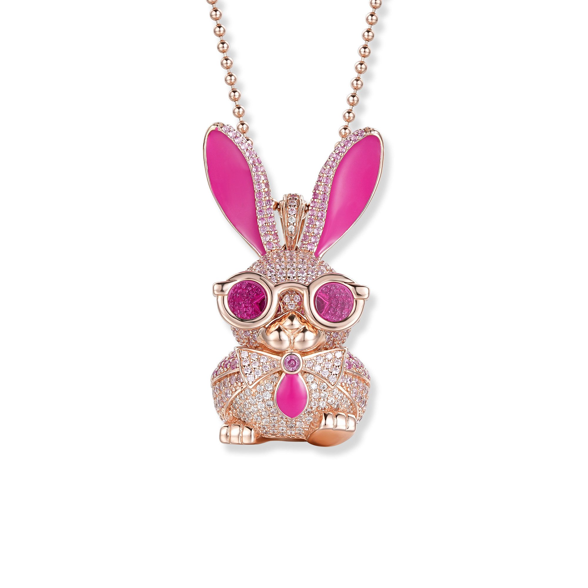 Seinerzeit FLORA & FAUNA Кулоны Ms. Roxy Hasen Anhänger limited (1-tlg), Material: 925 Sterling Silber, rosé