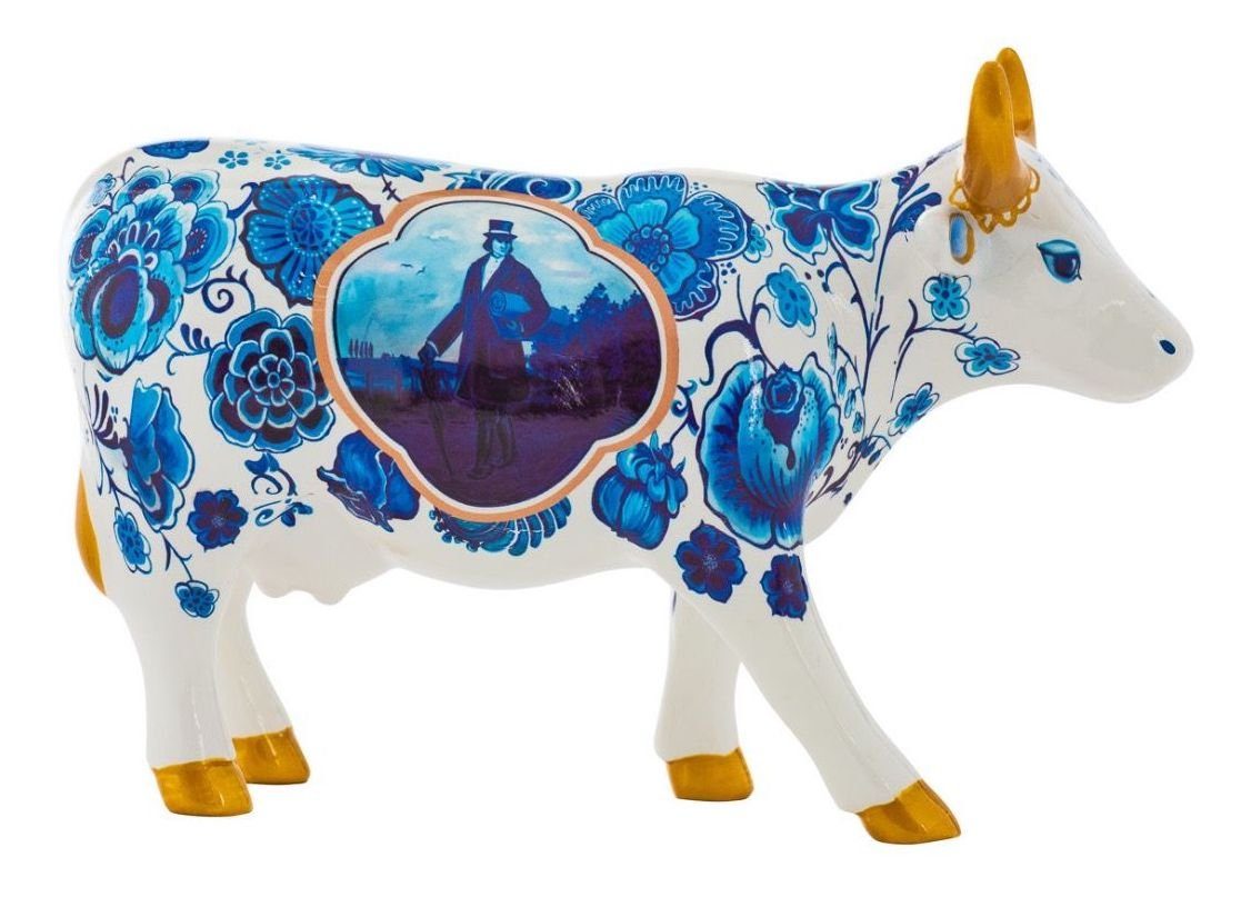- CowParade Cow Blue Cowparade Tierfigur Medium Kuh Bone China