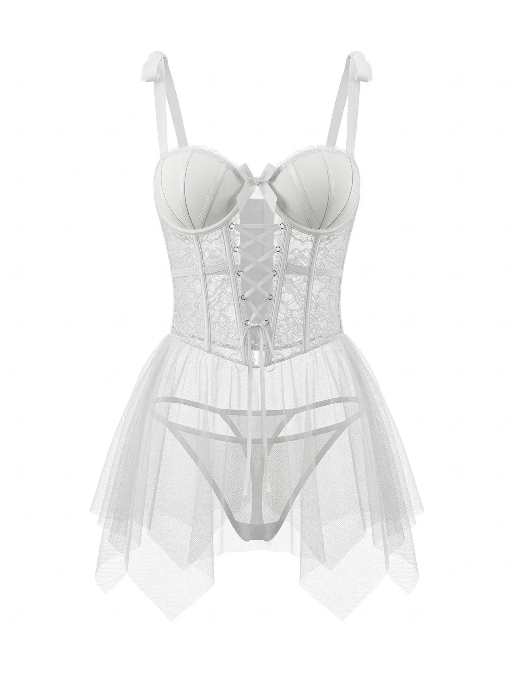 Elegant Love Babydollkleid Dessous aus Spitze – Transparente Nachtwäsche mit Korsett-Design (Set, 1-tlg) Negligé – Elegante Lingerie im Schlafkleid-Stil für besondere Anlässe