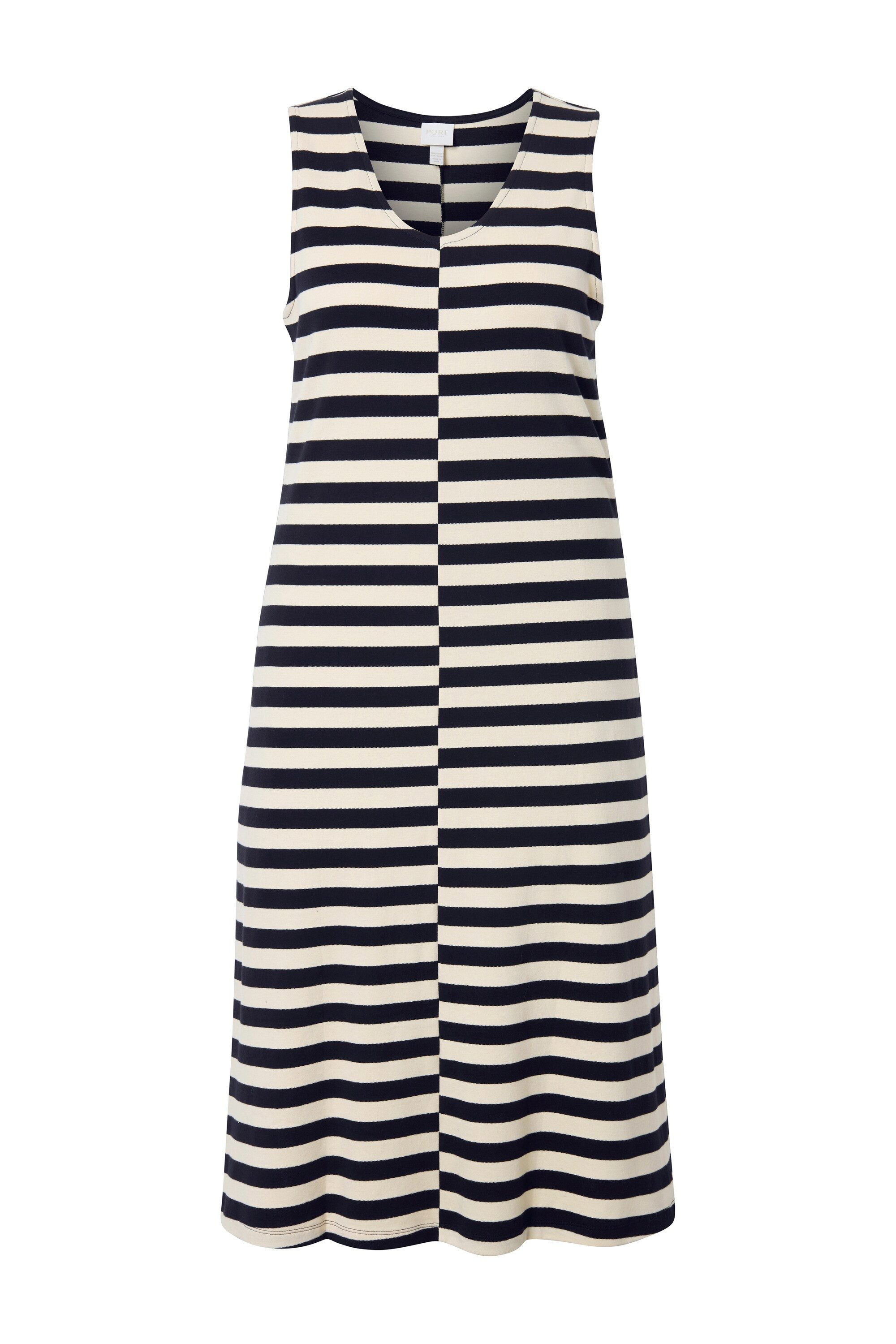 Ulla Popken Maxikleid Midikleid Ringel V-Ausschnitt günstig online kaufen