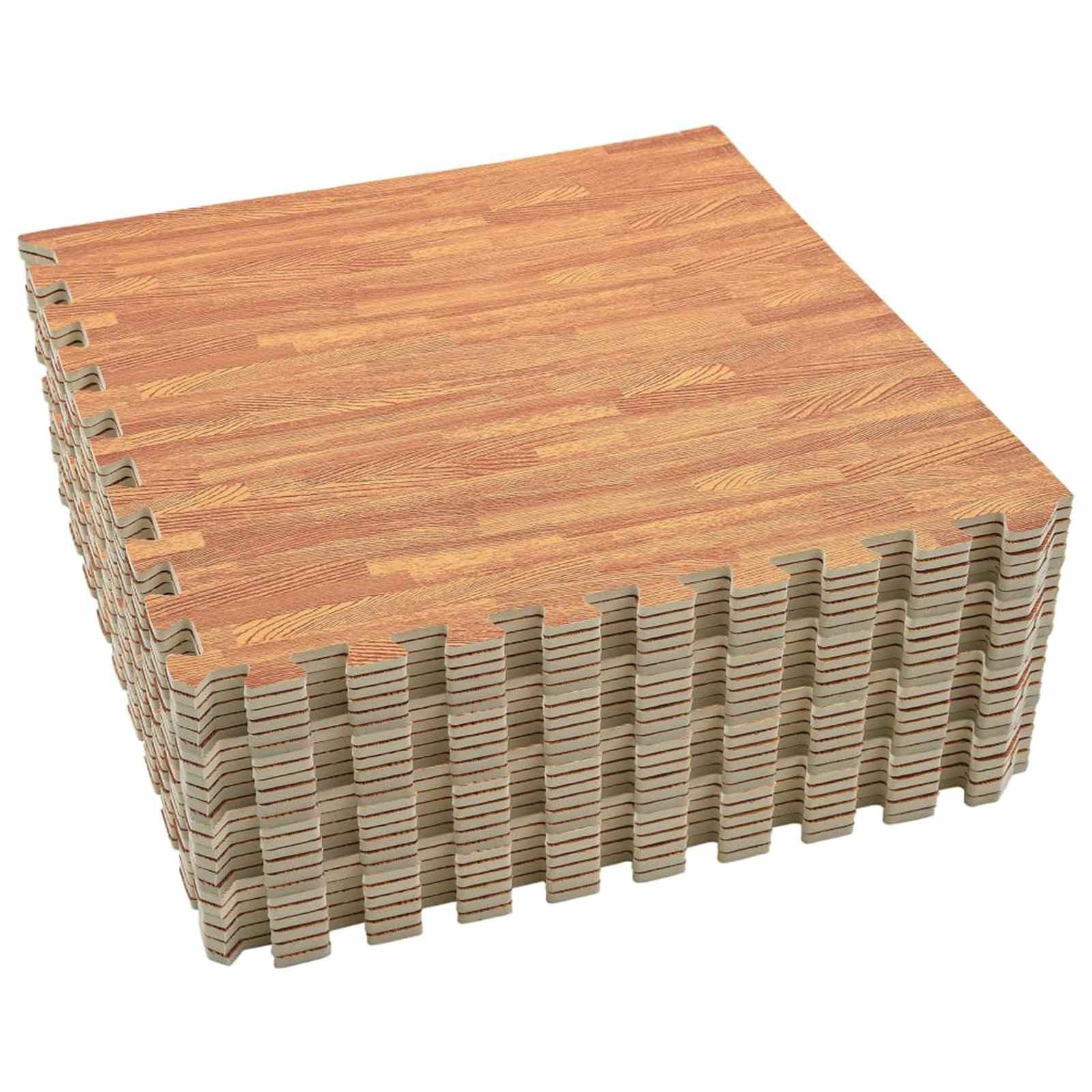 vidaXL Trainingsmatte 8,64 Puzzle Übungsmatten 24 pcs Braun 8,64 EVA-Schaum