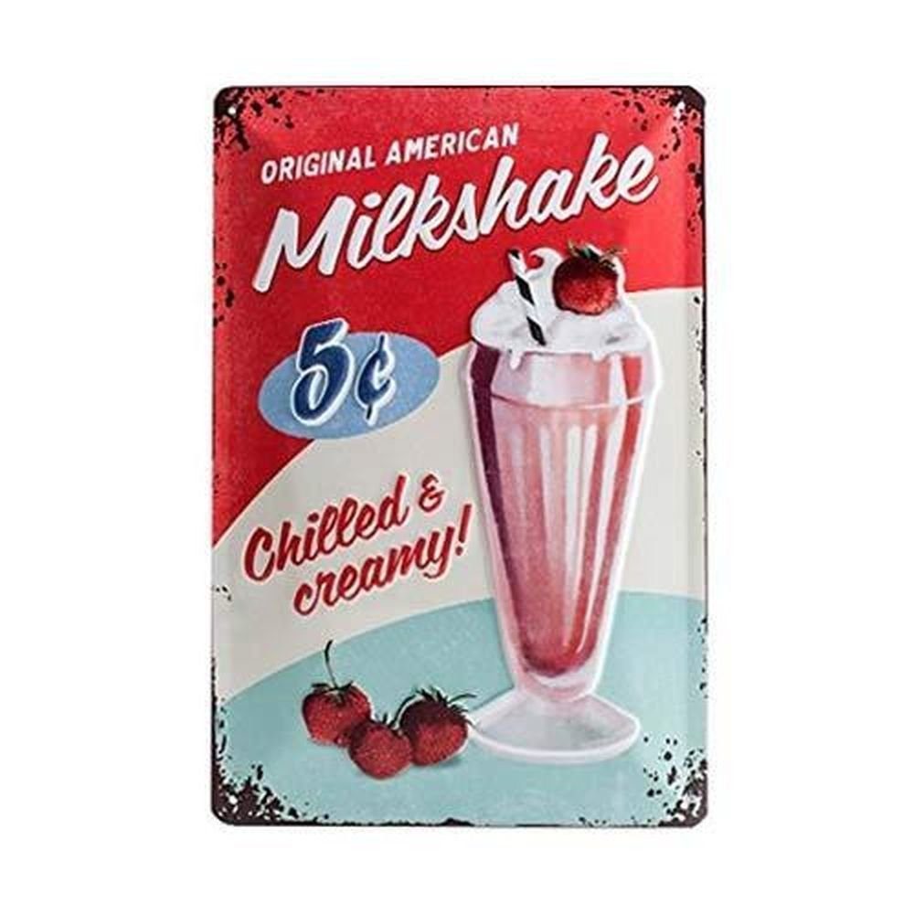 Nostalgic-Art Metallschild Blechschild 20 x 30cm - USA - Milkshake