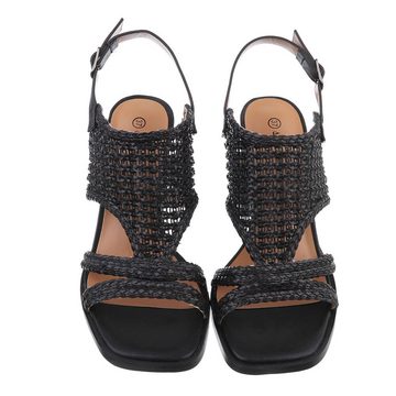 Ital-Design Damen Abendschuhe Elegant Sandalette (86345173) Blockabsatz Sandalen & Sandaletten in Schwarz