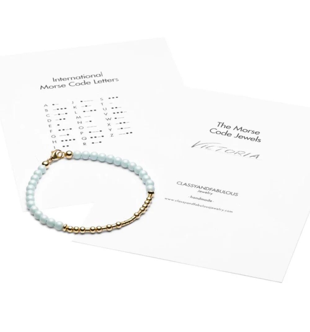 CLASSYANDFABULOUS Jewelry Namenskette Namenskette Morse Code – 925 Sterling Silber