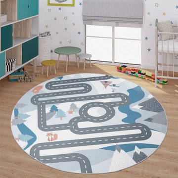 Kinderteppich Kinderteppich Spielteppich Für Kinderzimmer Straßen-Motiv, TT Home, Läufer, Höhe: 4 mm