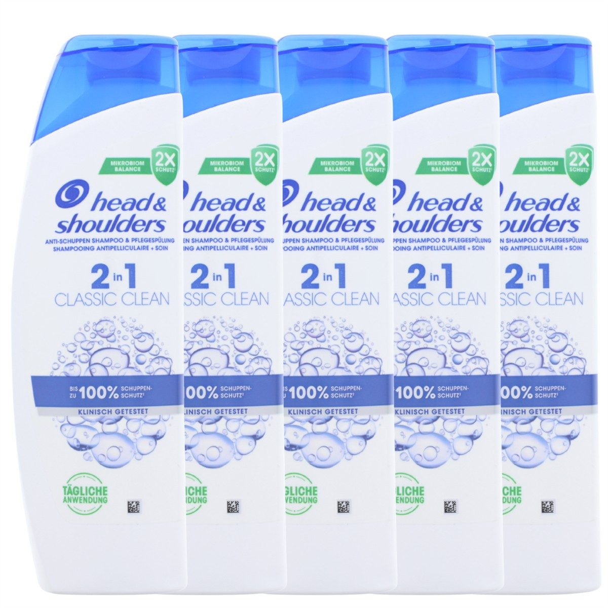 Head & Shoulders Haarshampoo 5x Head & Shoulders Classic Clean 2in1 Anti-Schuppen Shampoo je 250ml