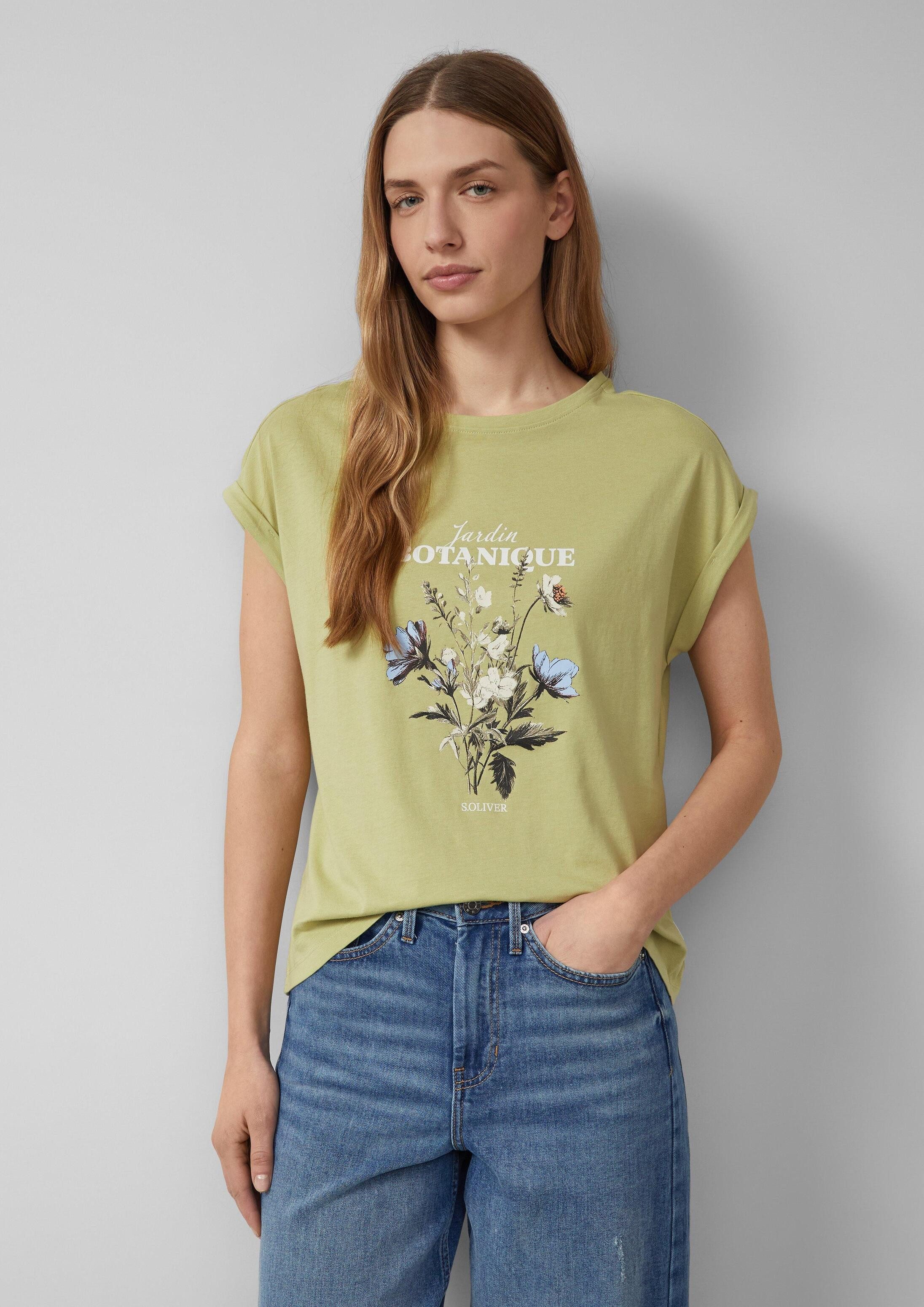 s.Oliver Kurzarmshirt T-Shirt T-Shirt mit Frontprint im Relaxed Fit
