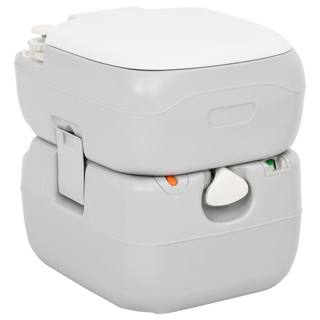 vidaXL Campingtoilette Camping Toilette Tragbar Grau Weiß 2212L HDPE Chemietoilette