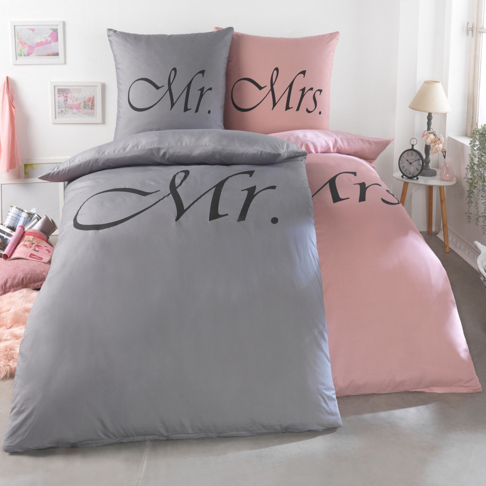 Kuscheli Partnerbettwäsche 2x 135x200 + 2x günstig online kaufen