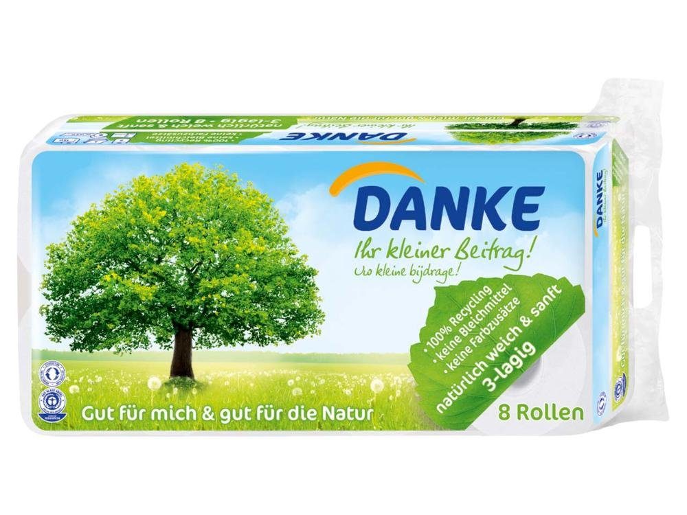 Danke Toilettenpapier Danke Toilettenpapier, 3-lagig, 56 Stk. (56-St)