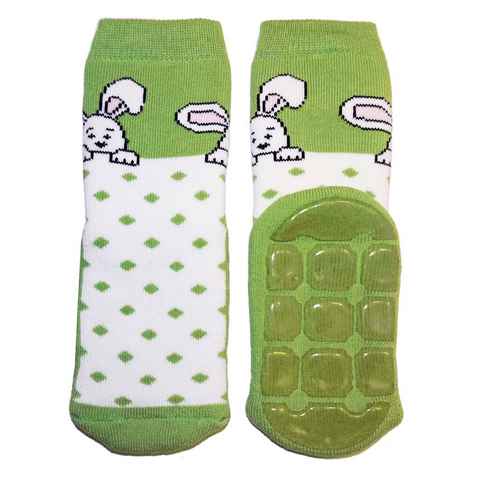 WERI SPEZIALS Strumpfhersteller GmbH ABS-Socken Kinder ABS-Socken >>Neugieriger Hase<< aus Baumwolle mit Frottee