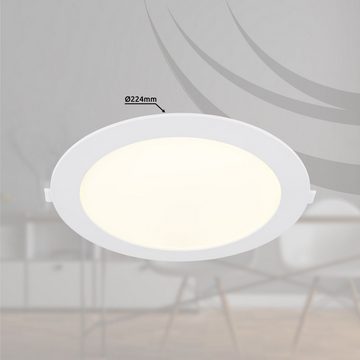 Globo Deckenleuchte Deckenleuchte Wohnzimmer Rund LED Deckenlampe Flach Flurlampe 22,4 cm