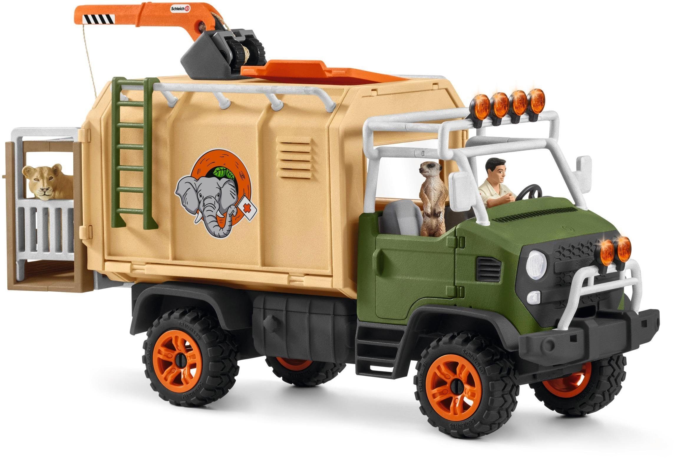 Schleich® Spielwelt WILD LIFE, Großer Truck Tierrettung (42475), (Set), Made in Europe