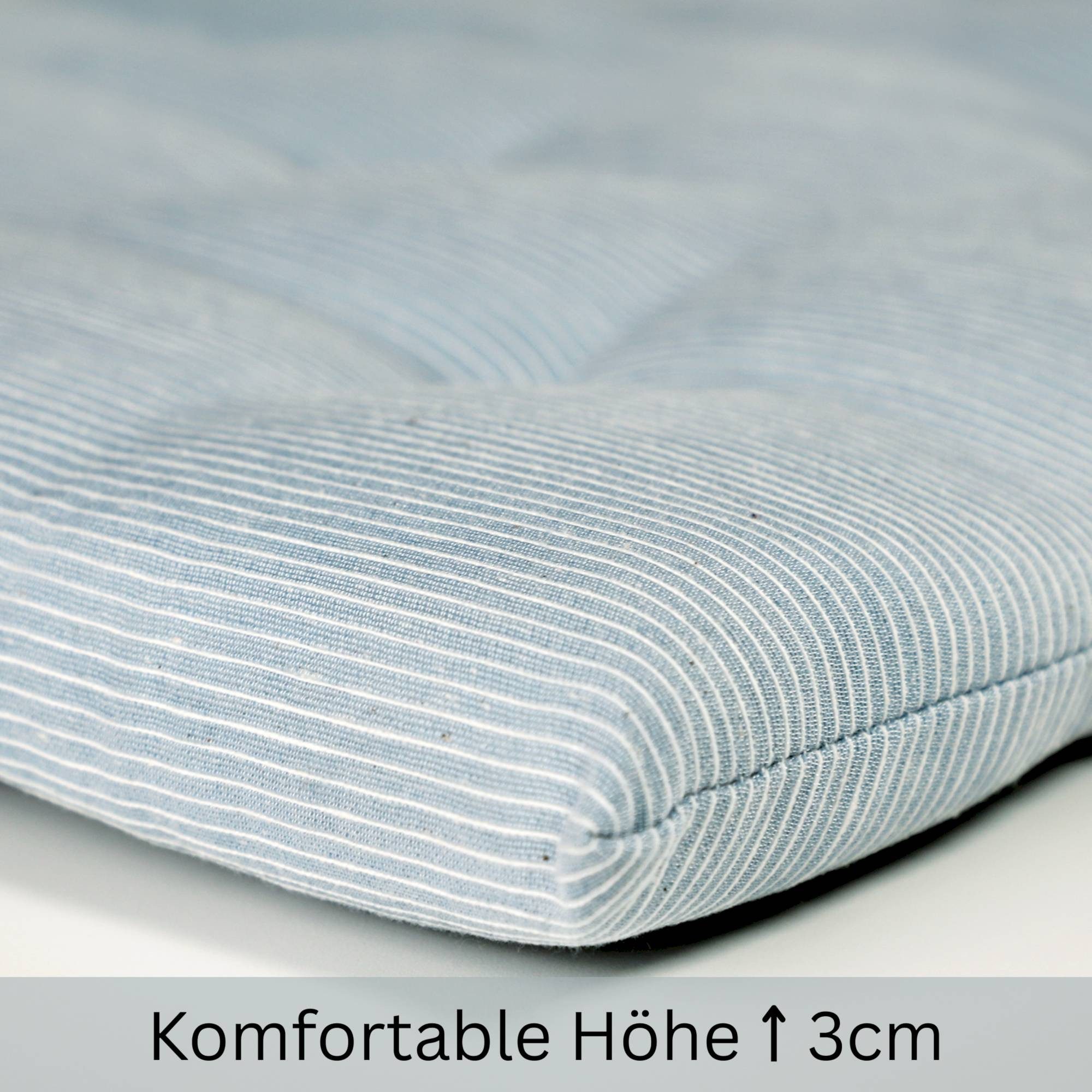 Esprit Stuhlkissen NEEDLESTRIPE Sitzkissen, 40 x 40 cm - 2er Set in Hellblau