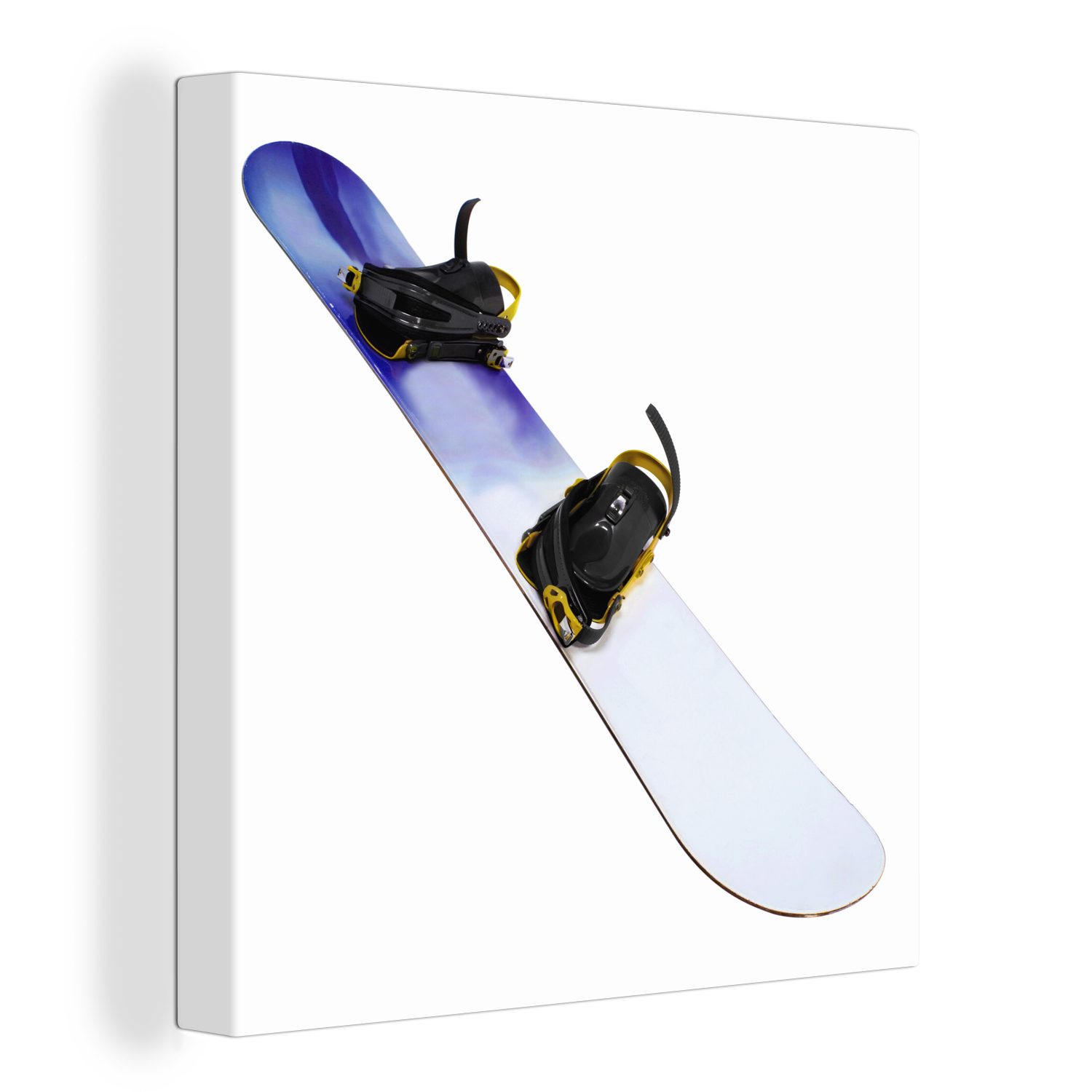OneMillionCanvasses® Leinwandbild Eine Nahaufnahme eines Snowboards, (1 St), Leinwand Bilder für Wohnzimmer Schlafzimmer