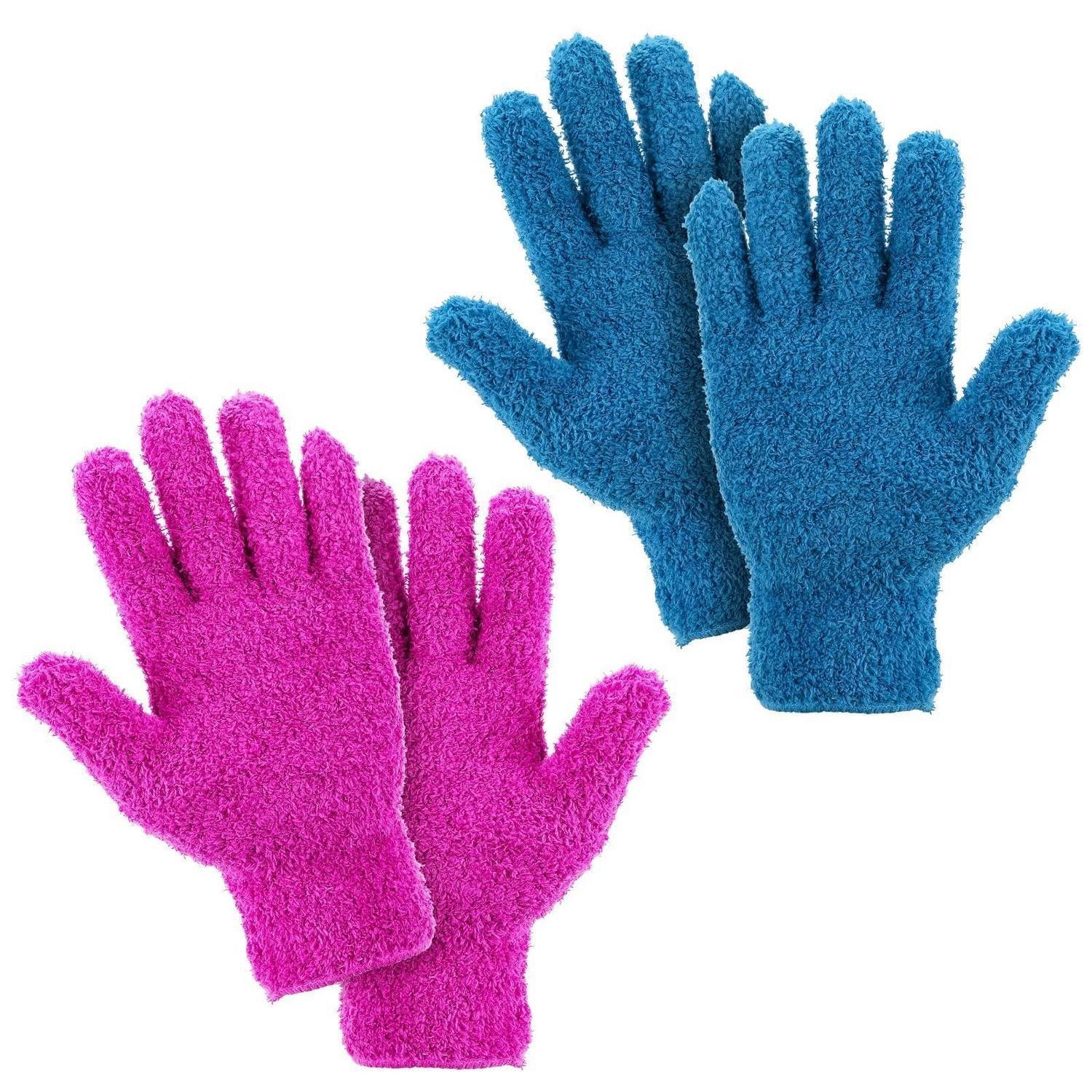 LuxusKollektion Reinigungshandschuh Reinigungshandschuh Mikrofaser Staubhandschuh Auto Blau Himmelblau