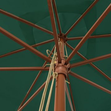 furnicato Sonnenschirm mit Holzmast Grün 300x300x273 cm