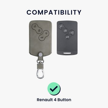 kwmobile Schlüsseltasche Autoschlüssel Hülle für Renault (1-tlg), Nubuklederoptik - Kunstleder Schutzhülle Schlüsselhülle Cover