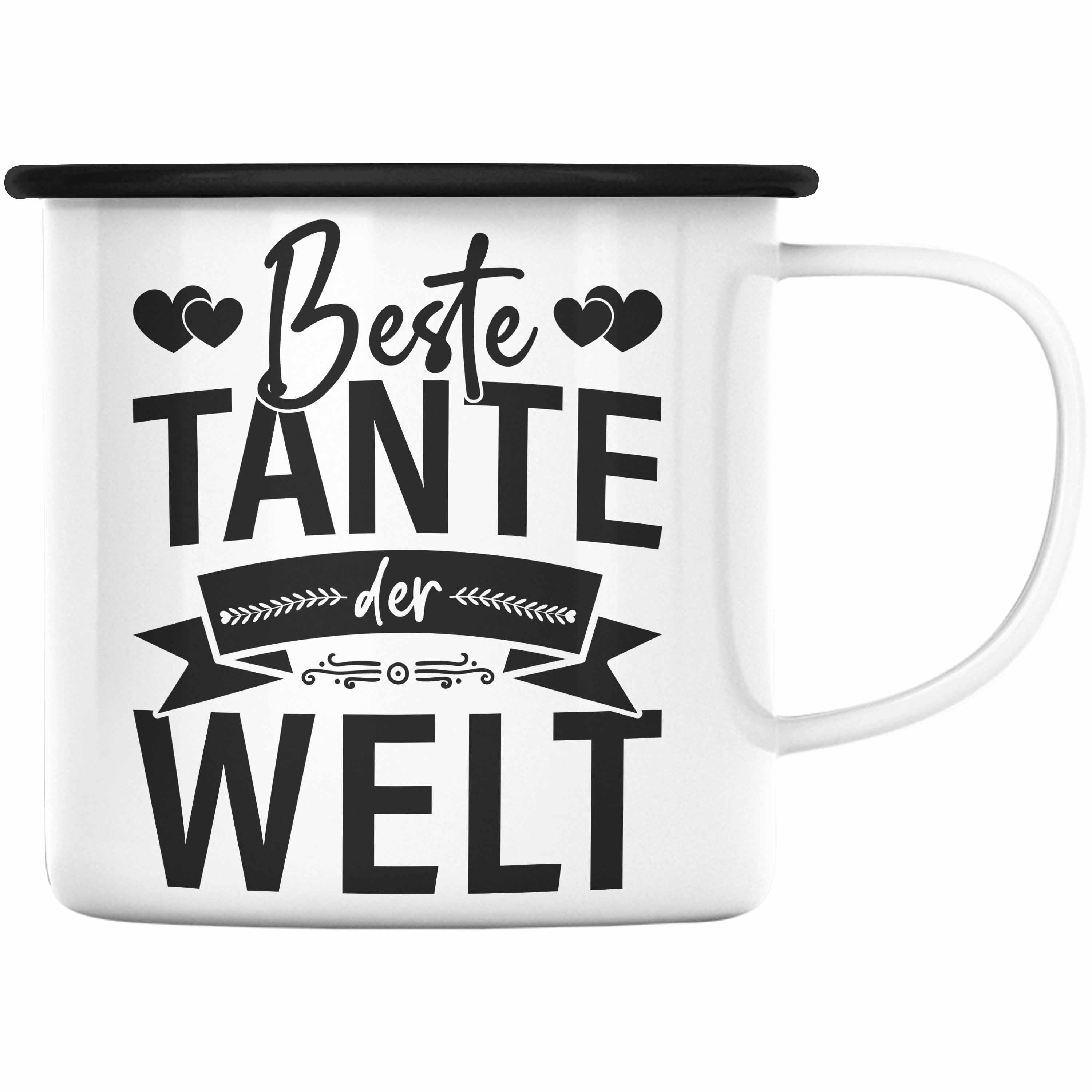 Lieblingstante Tasse Thermotasse Spruch Emaille Tante Trendation Geschenkidee Der Geschenke Lustig - Beste Schwarz Welt Trendation
