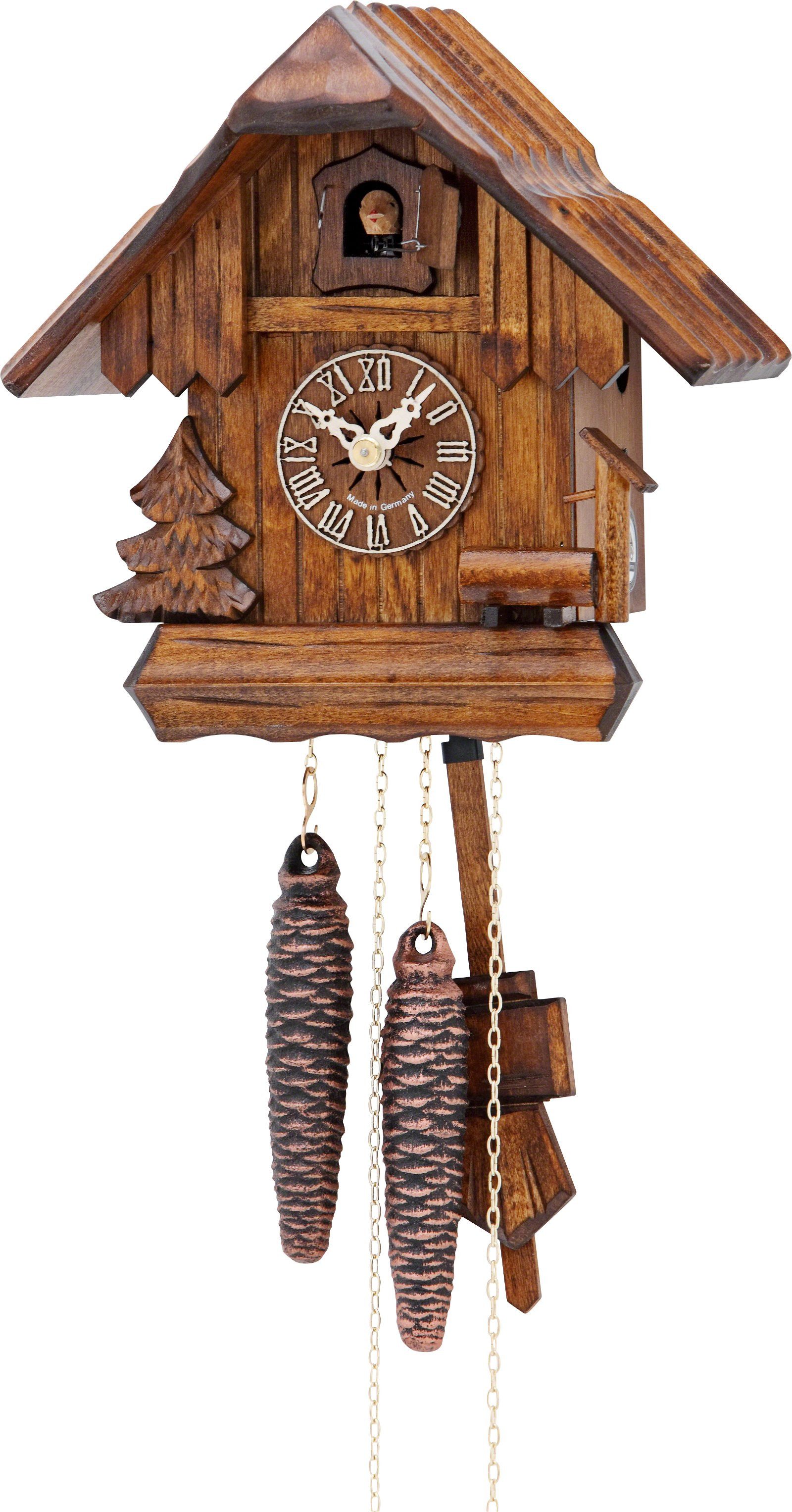 Hekas Wanduhr Kuckucksuhr Chalet-Stil 1-Tag-Uhrwerk 20cm von Hekas