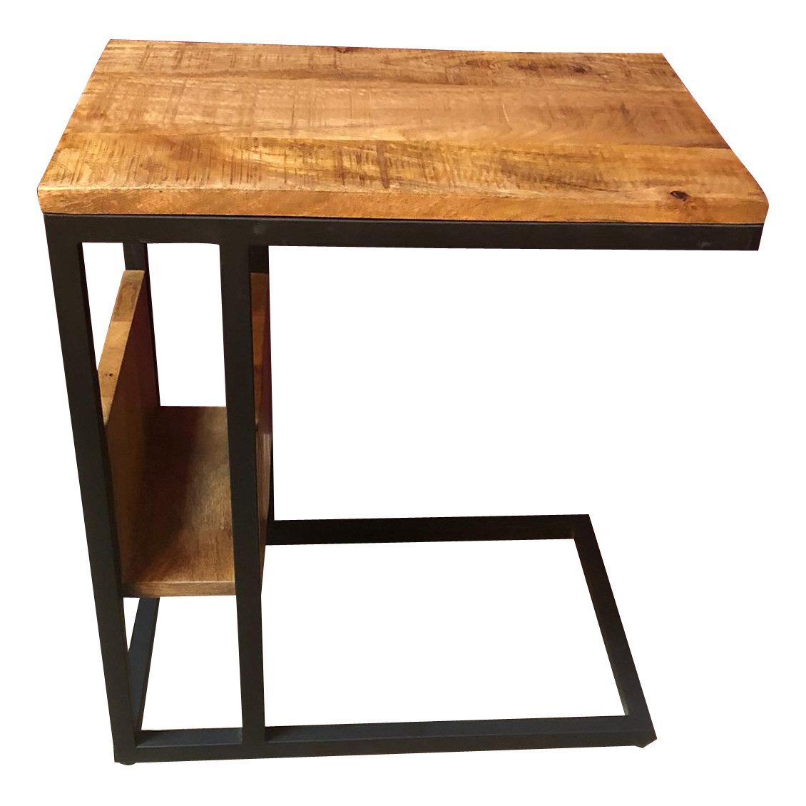 Villa Мебель Beistelltisch Beistelltisch Mangoholz natur (Packung, 1-St., 1 Tisch), vollständig aus massivem Mangoholz gefertigt