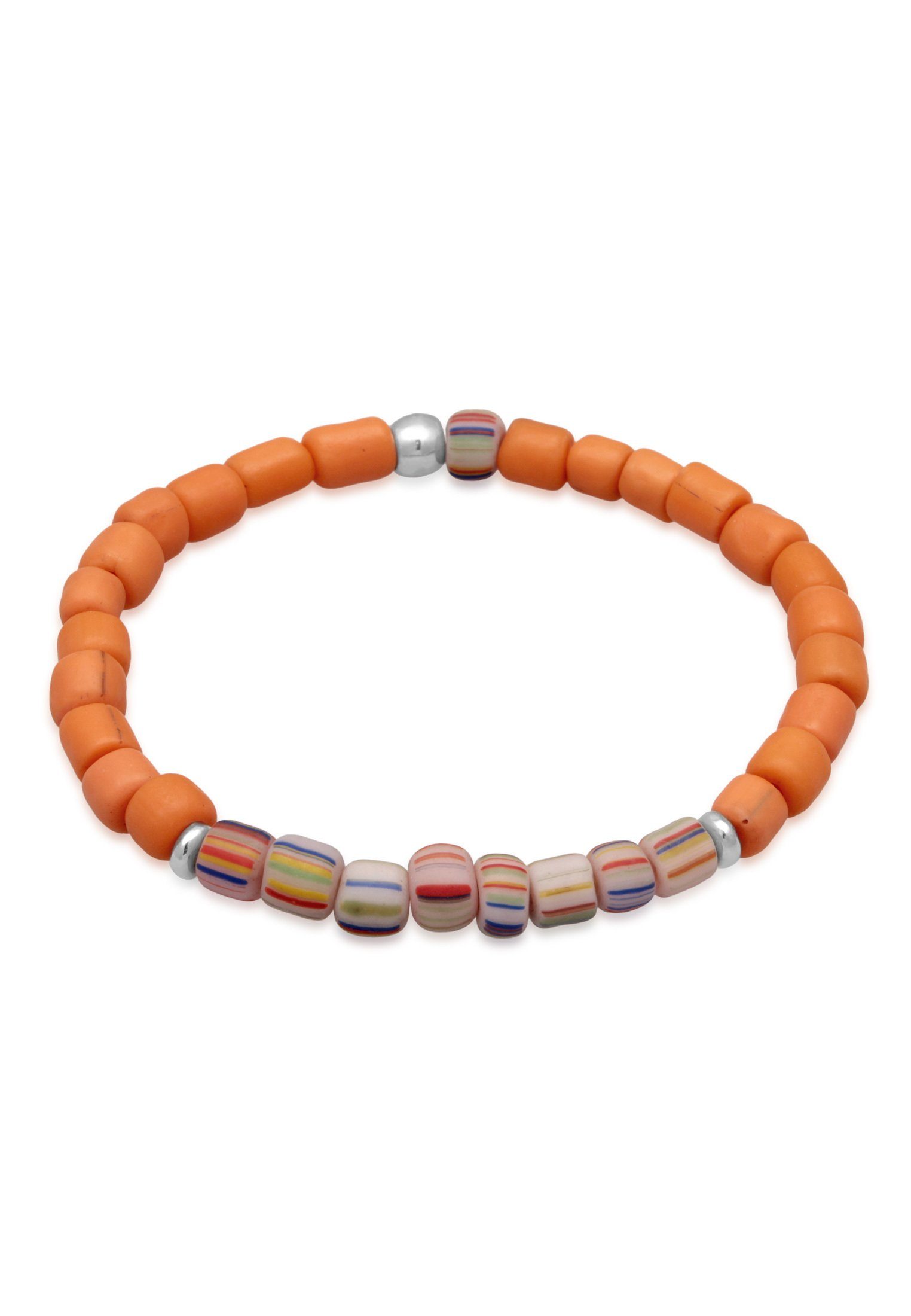 Elli Armband Glas Beads Orange 925 Silber (kein Set, 1-tlg), Kugel