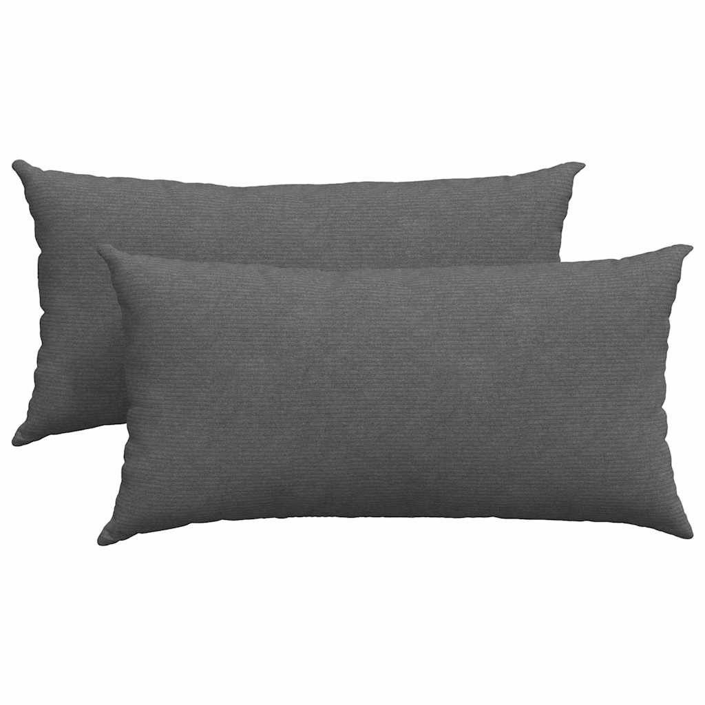 vidaXL Sitzauflage Sofakissen 2 Stück Dunkelgrau 80 x 40 cm Cordstoff, (2 St)
