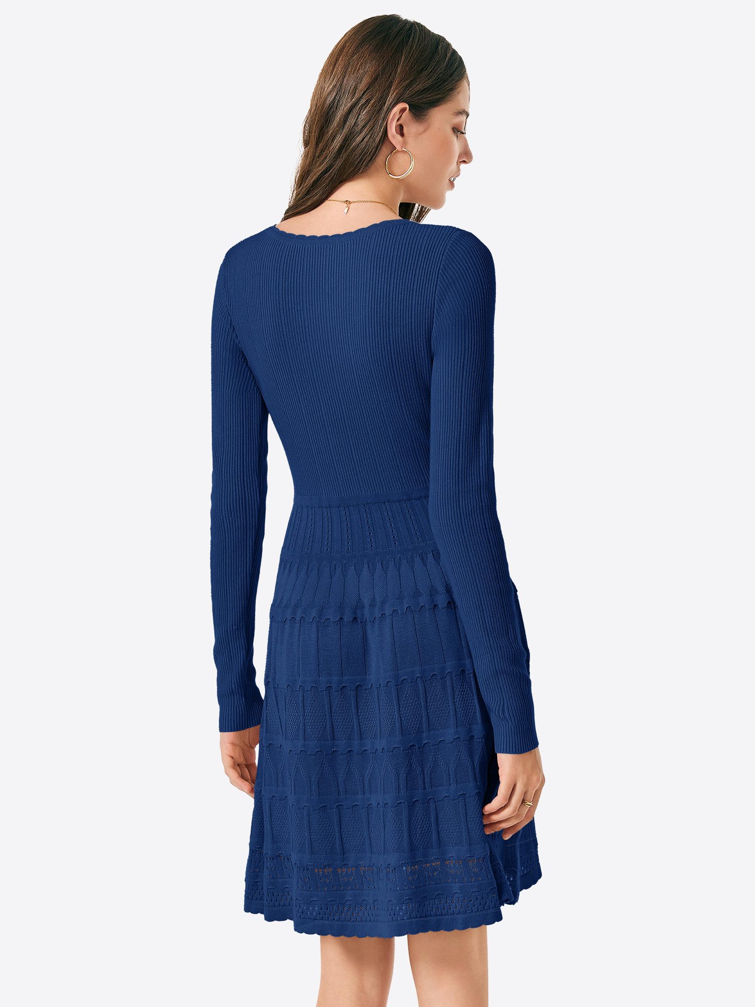Imily Bela Strickkleid Damen Kurzes A-Linien-Kleid mit Rundhalsausschnitt (Packung, 1-tlg., 1per-Pack) casual – Bild 2 von 5