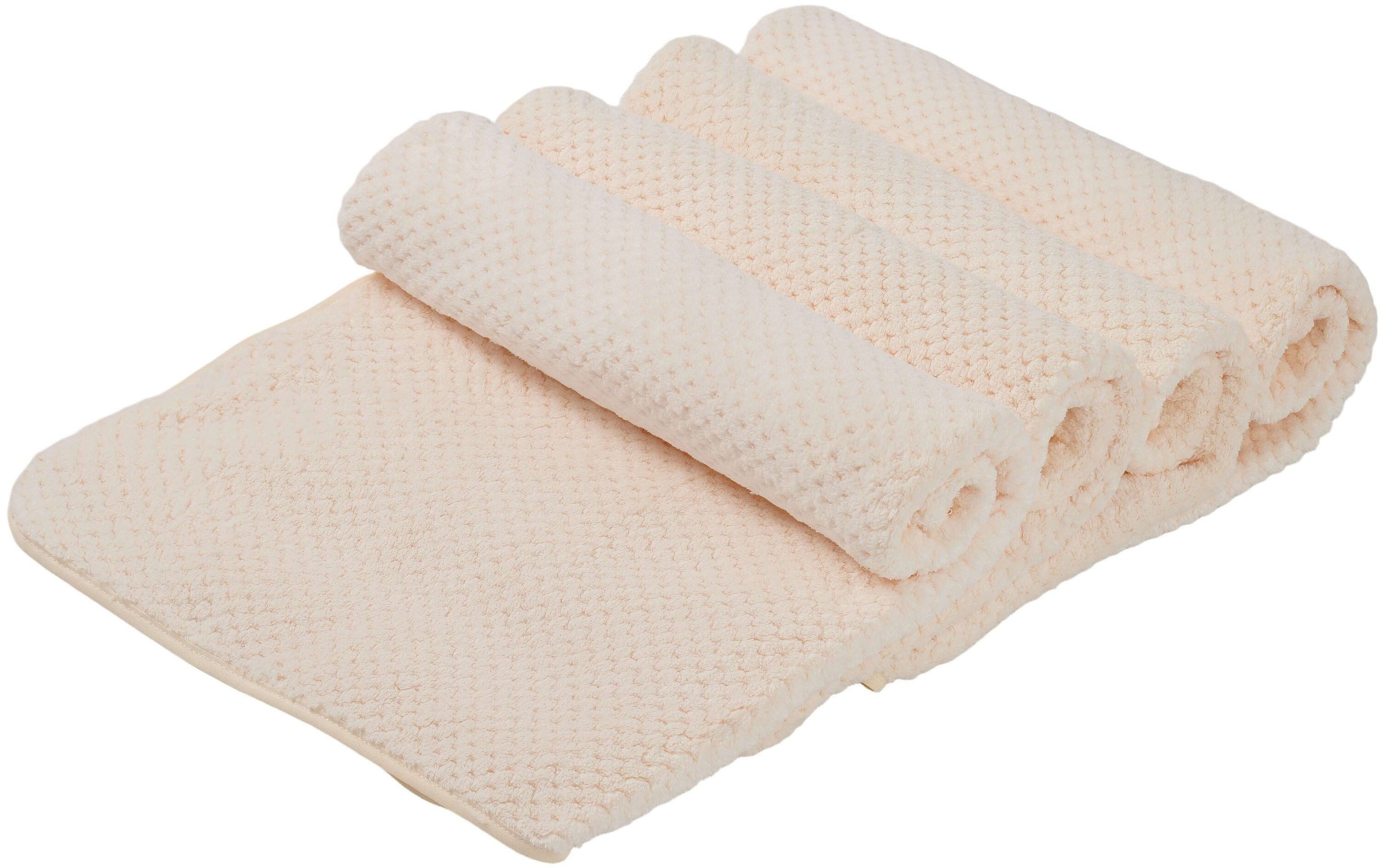 OTTO home Полотенца Parris, diverse Größen, ideal als Sporthandtuch, Reisehandtuch, Microfaser (4-St), sehr leicht, kompakt, schnelltrocknend, Mikrofaser, mit Waffelmuster