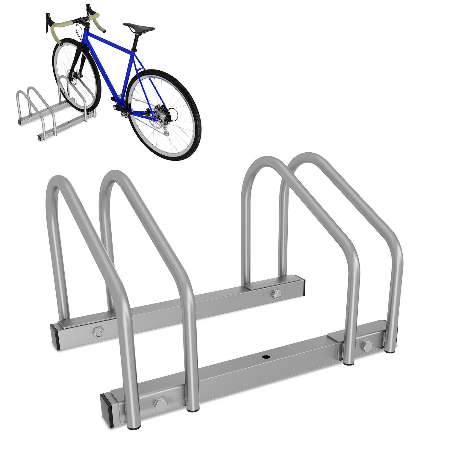 Fahrradständer 2-6 Fahrräder Stahl Aufstellständer Fahrrad Bodenständer Fahrrdhalter