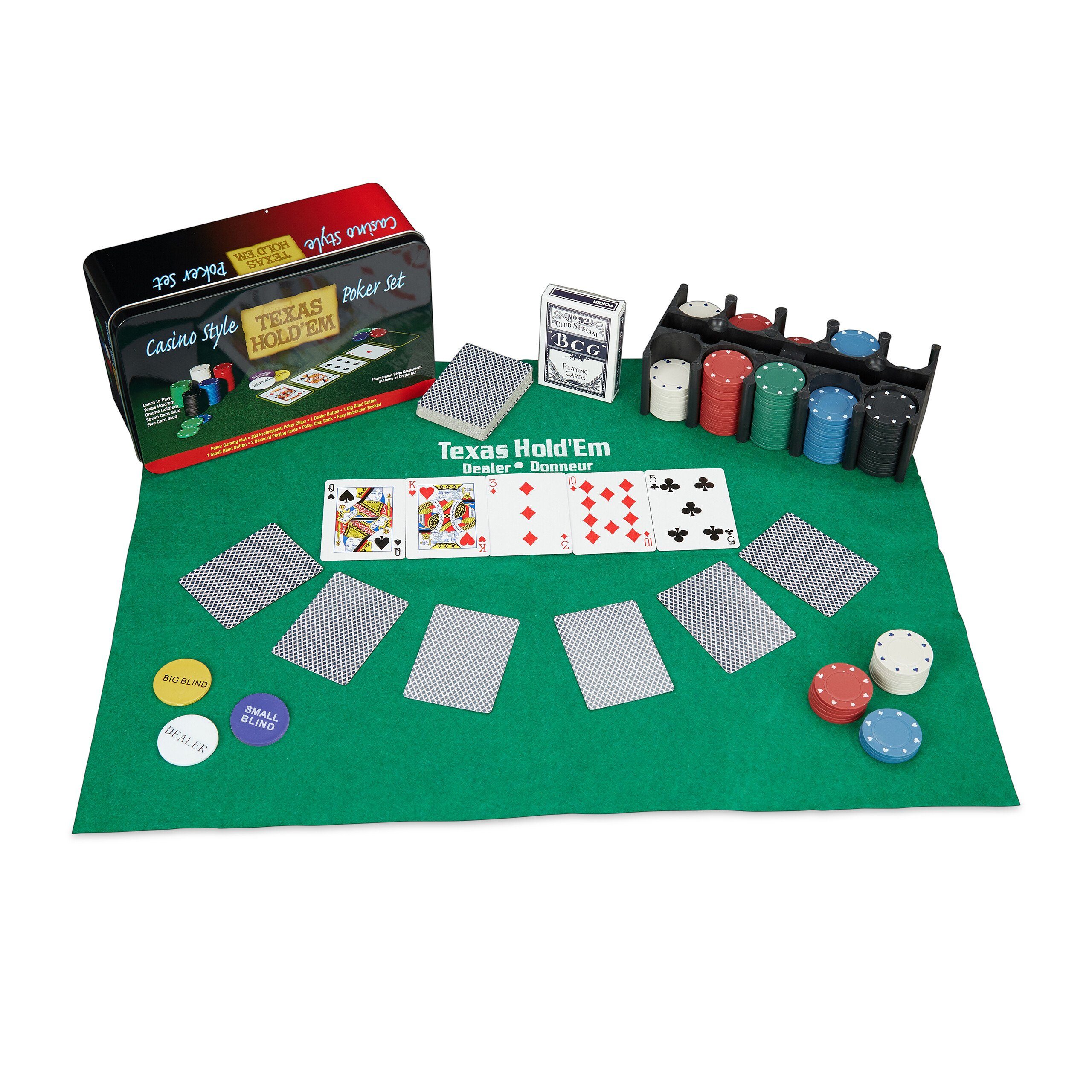 relaxdays Spiel Pokerset groß, Pokerset groß