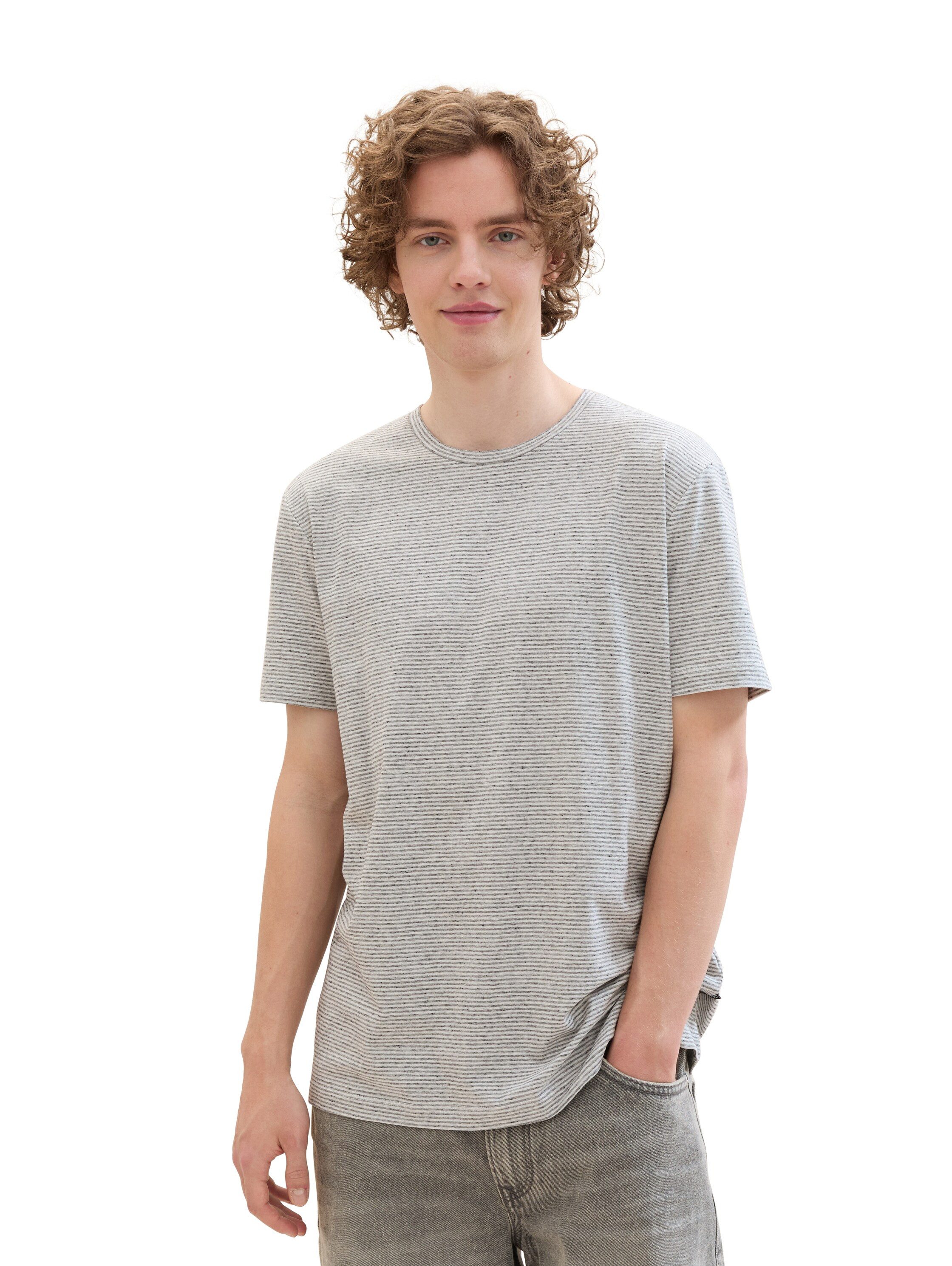 TOM TAILOR Denim Rundhalsshirt mit Melange günstig online kaufen