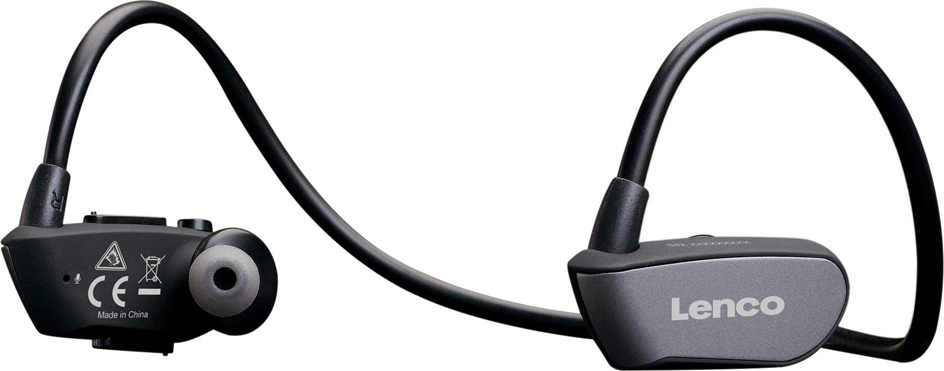 Lenco BTX-860BK Bluetooth mit Kopfhörer Wasserdichter Kopfhörer, Sport integriertem Bluetooth-Sportkopfhörer MP3-Player