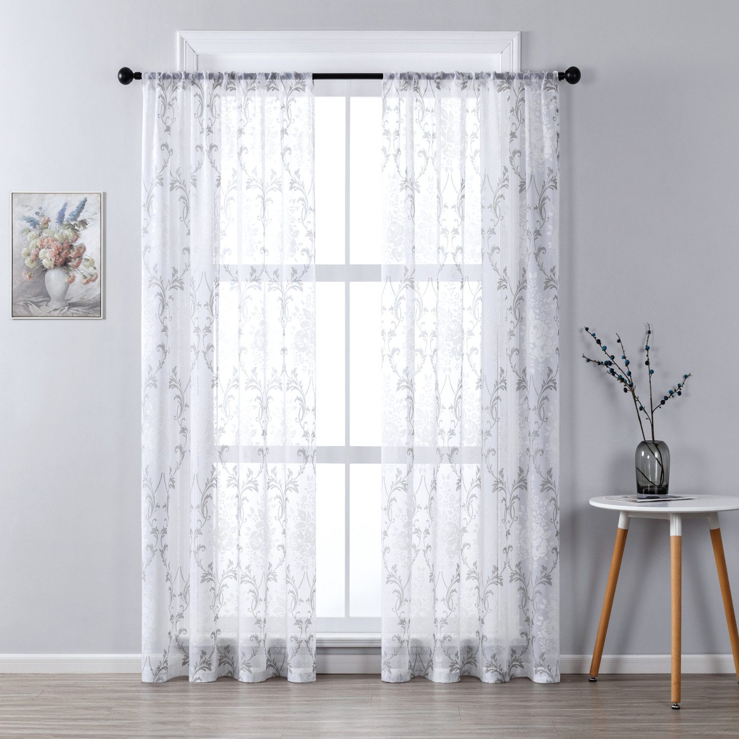 BYSURE Gardine NF12WH00129, Stangendurchzug (2 St), günstig online kaufen