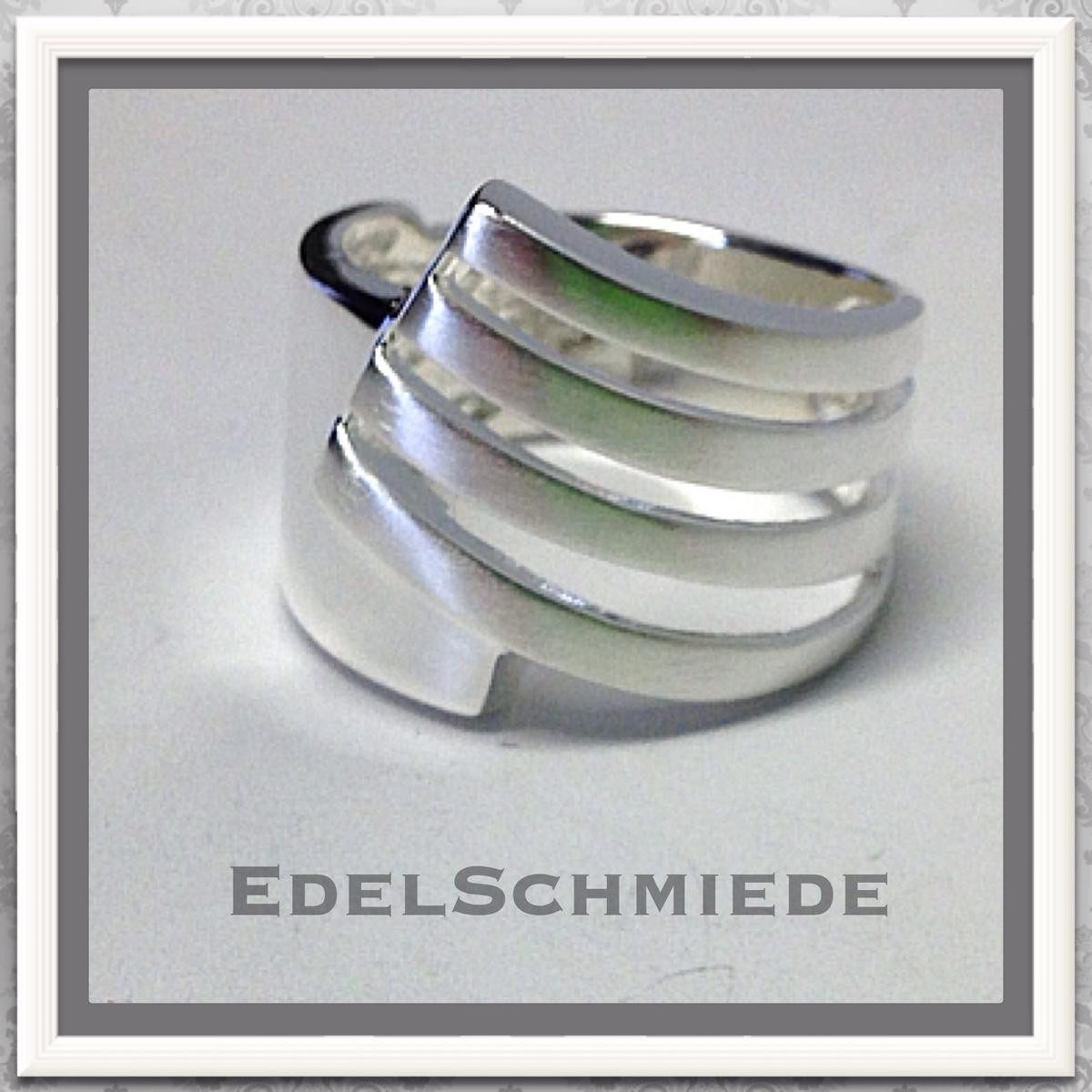 Silberring breiter Silberring 925 teilweise mattiert Größe 61