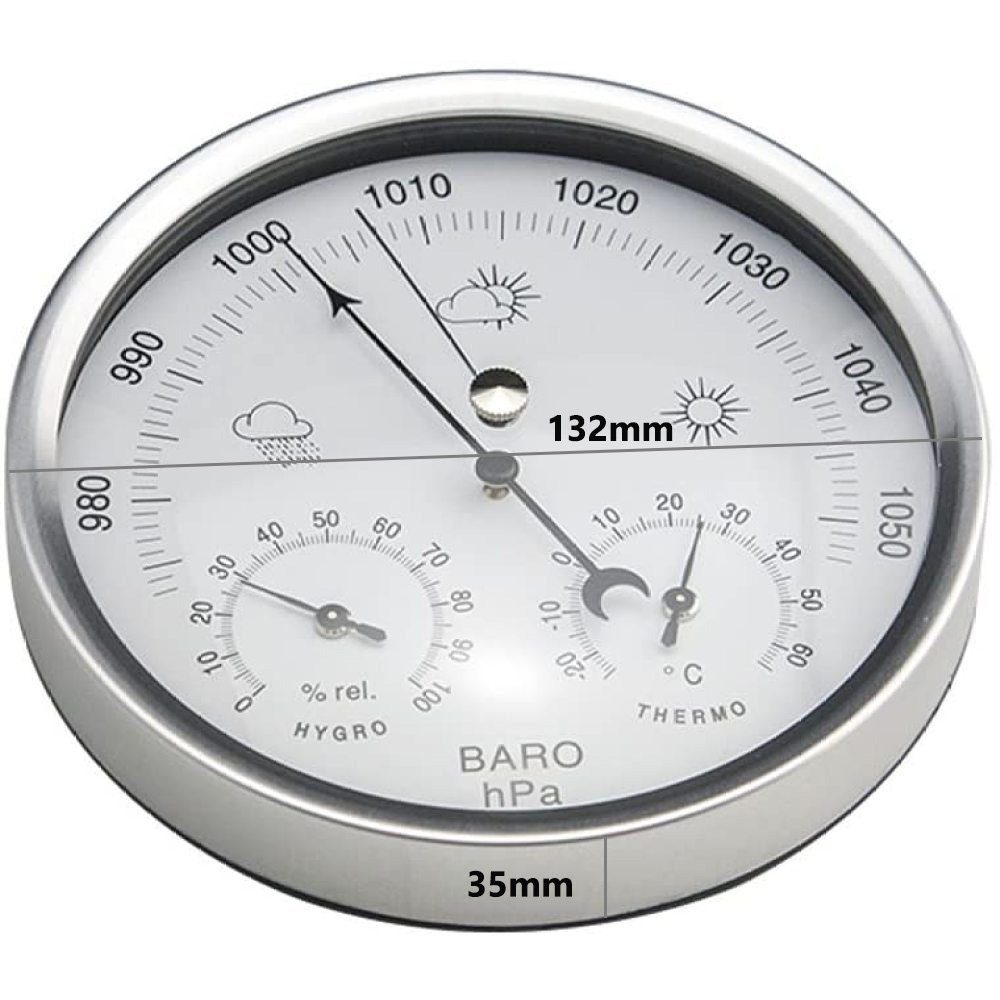 Thermometer analog Barometer Wetterstation Zifferblatt GelldG Hygrometer mit Hygrometer