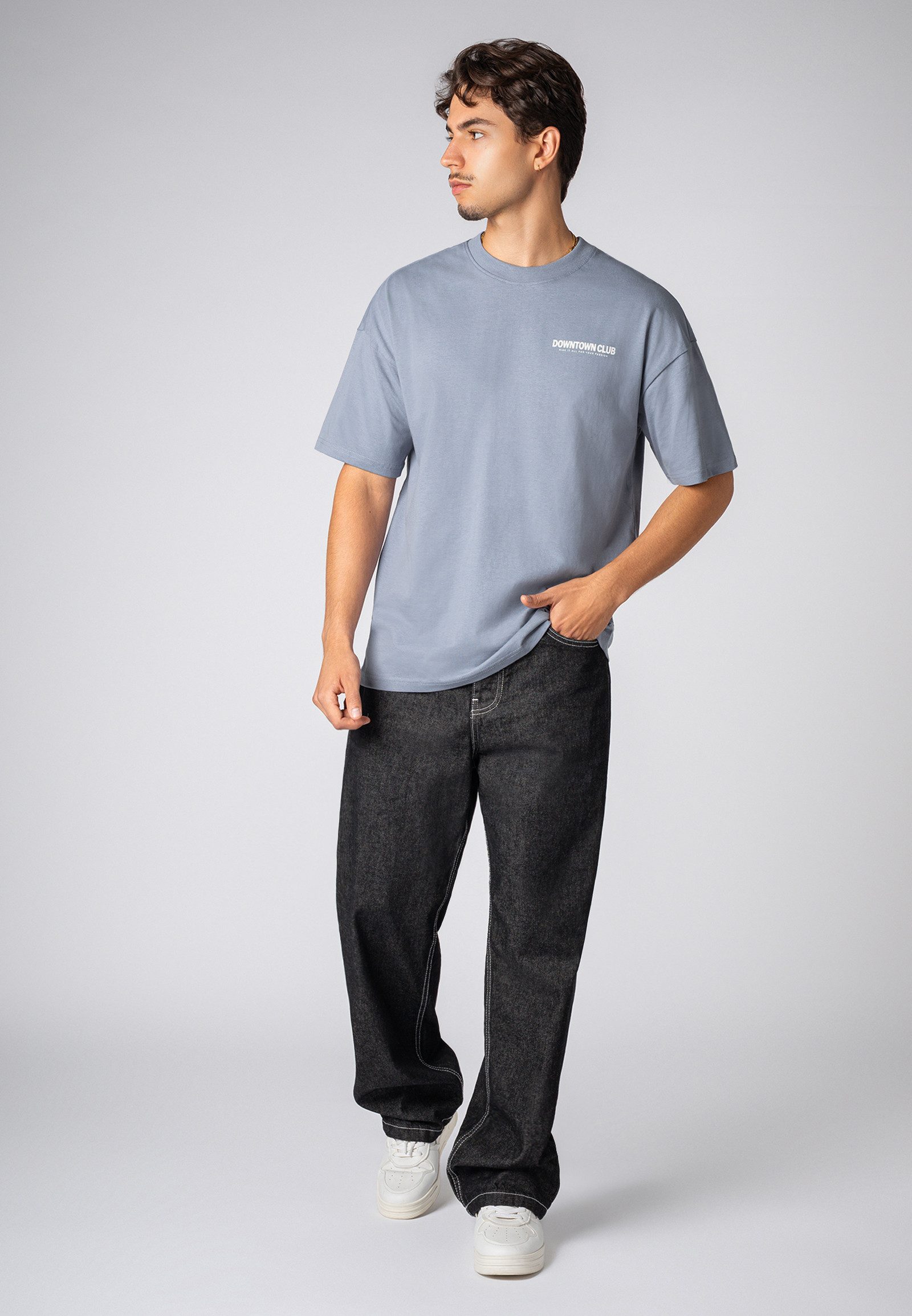 SUBLEVEL T-Shirt Herren Shirt Downtown Club Edition kurzarm, Baumwolle, oversize, Frontprint