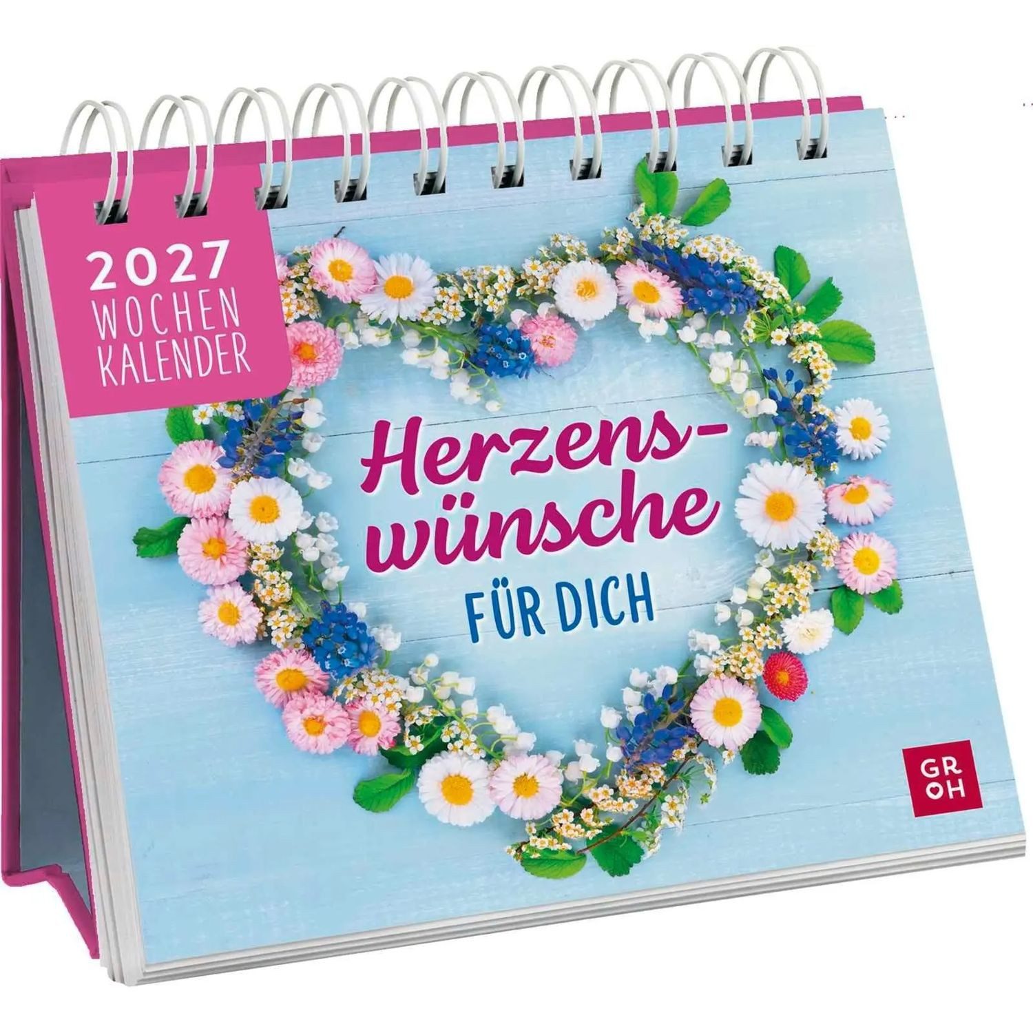 groh Verlag Tischkalender Mini-Wochenkalender 2027: Herzenswünsche für dich